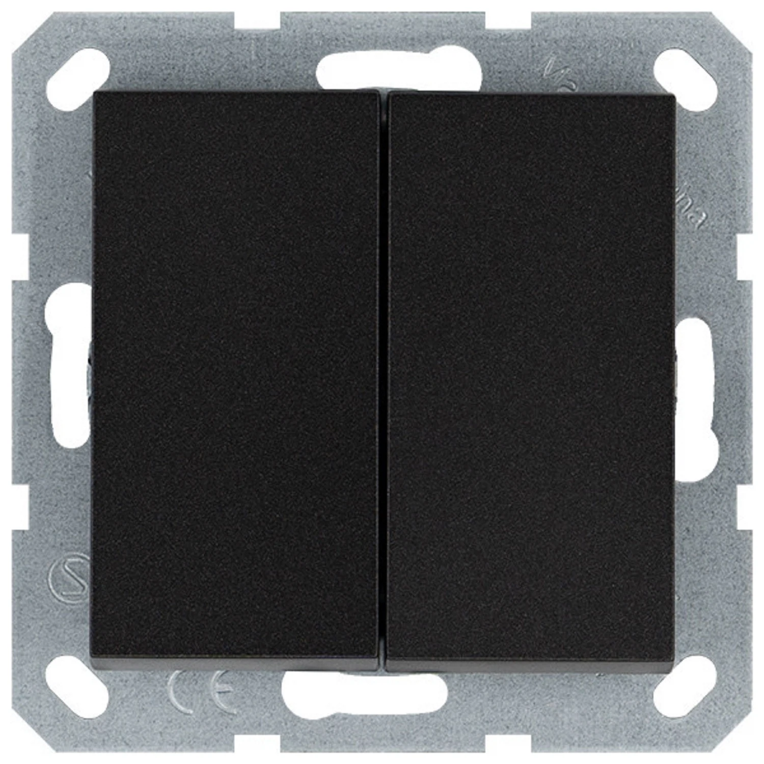 Изображение товара Выключатель Jasmart G 2-клавишный скрытого монтажа черный IP20