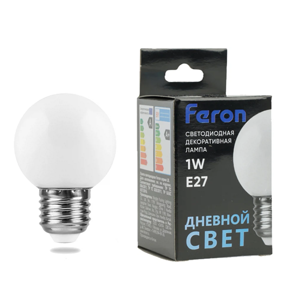 Изображение товара Лампа светодиодная Feron LB-37 Шарик E27 1W 230V 6400K матовый Изображение товара Лампа светодиодная Feron LB-37 Шарик E27 1W 230V 6400K матовый