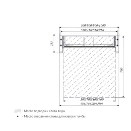 Тумба под раковину в ванную 1Marka GRUNGE LOFT 60 см Подвесная цвет Дуб Намибия Ц0000001579