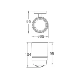 Держатель со стаканом для зубных щеток Haiba 706 черный, HB8706