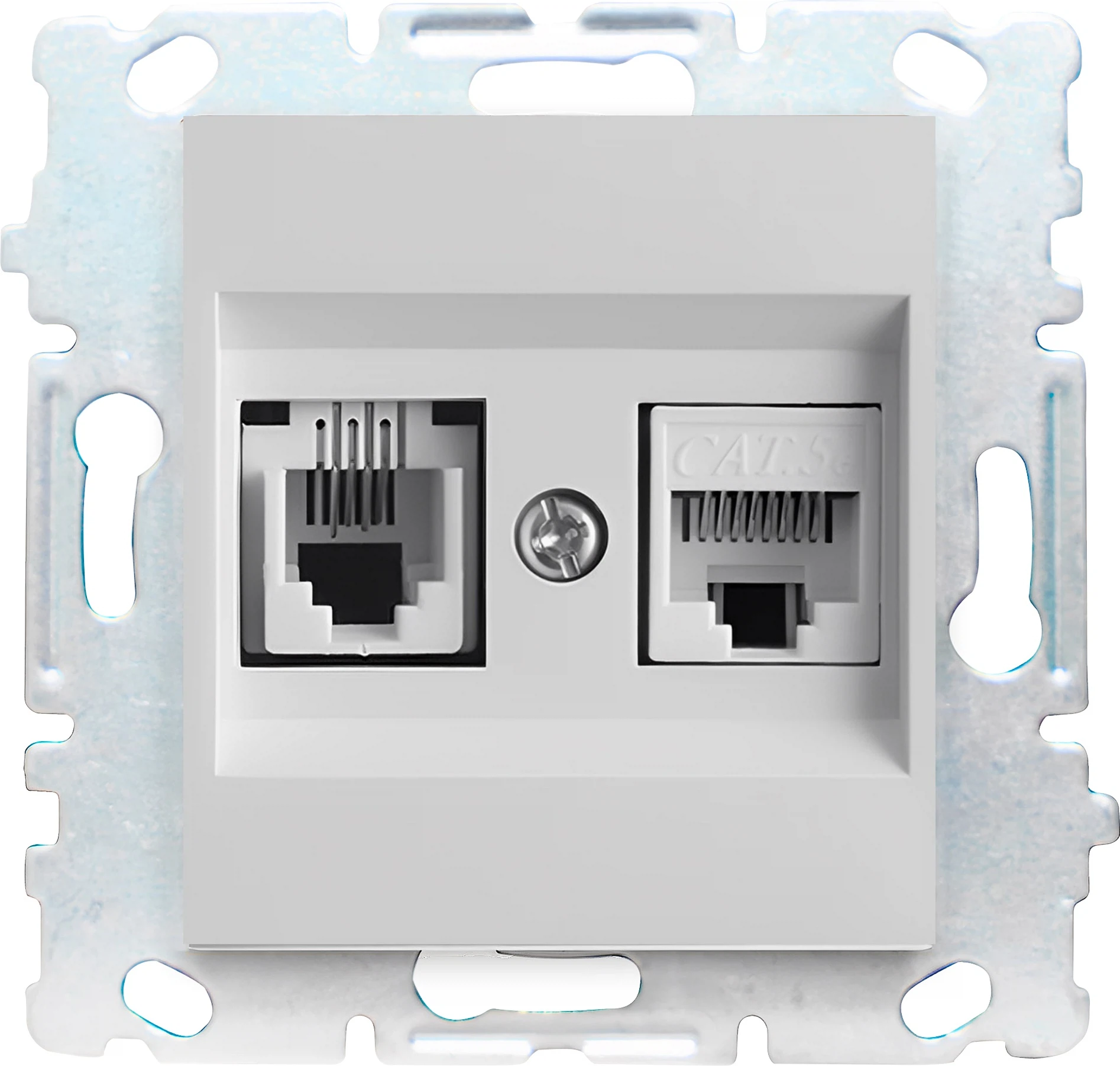 Изображение товара Двойная розетка Vesta-Electric White LAN + PHONE без рамки