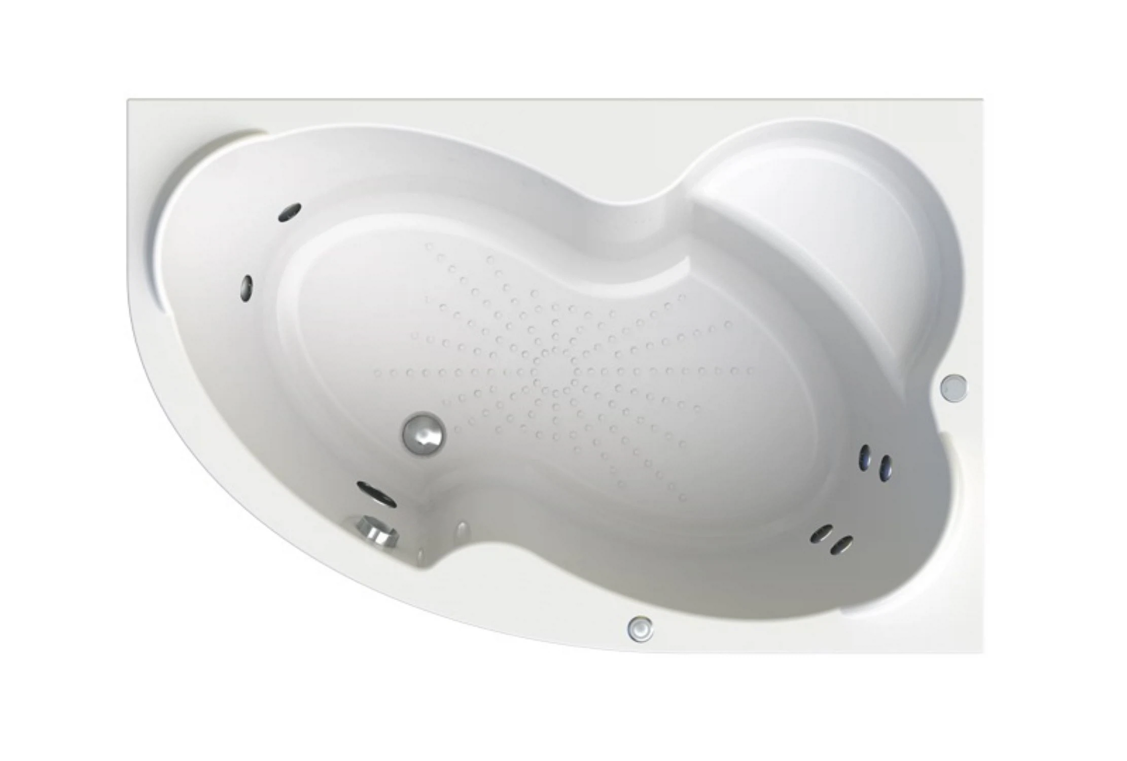 Изображение товара Акриловая ванна Радомир Ирма 169x110 прав с гидромассажем, 10 лет гарантии