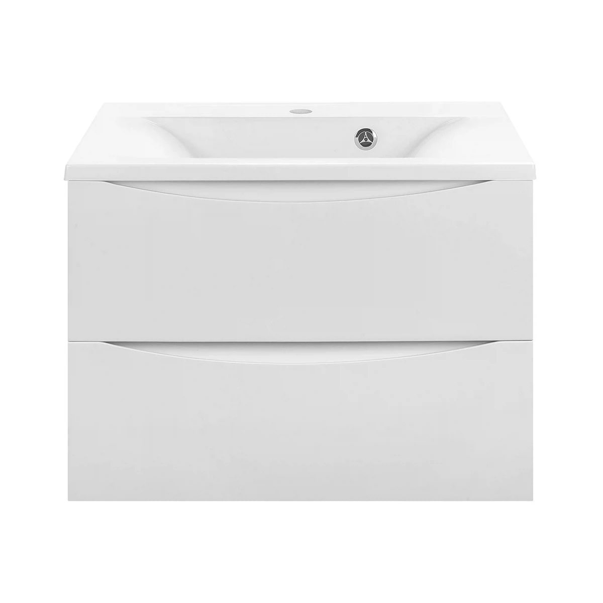 Изображение товара Тумба под раковину Mia 650 с двумя ящиками Soft Close, белая Vincea