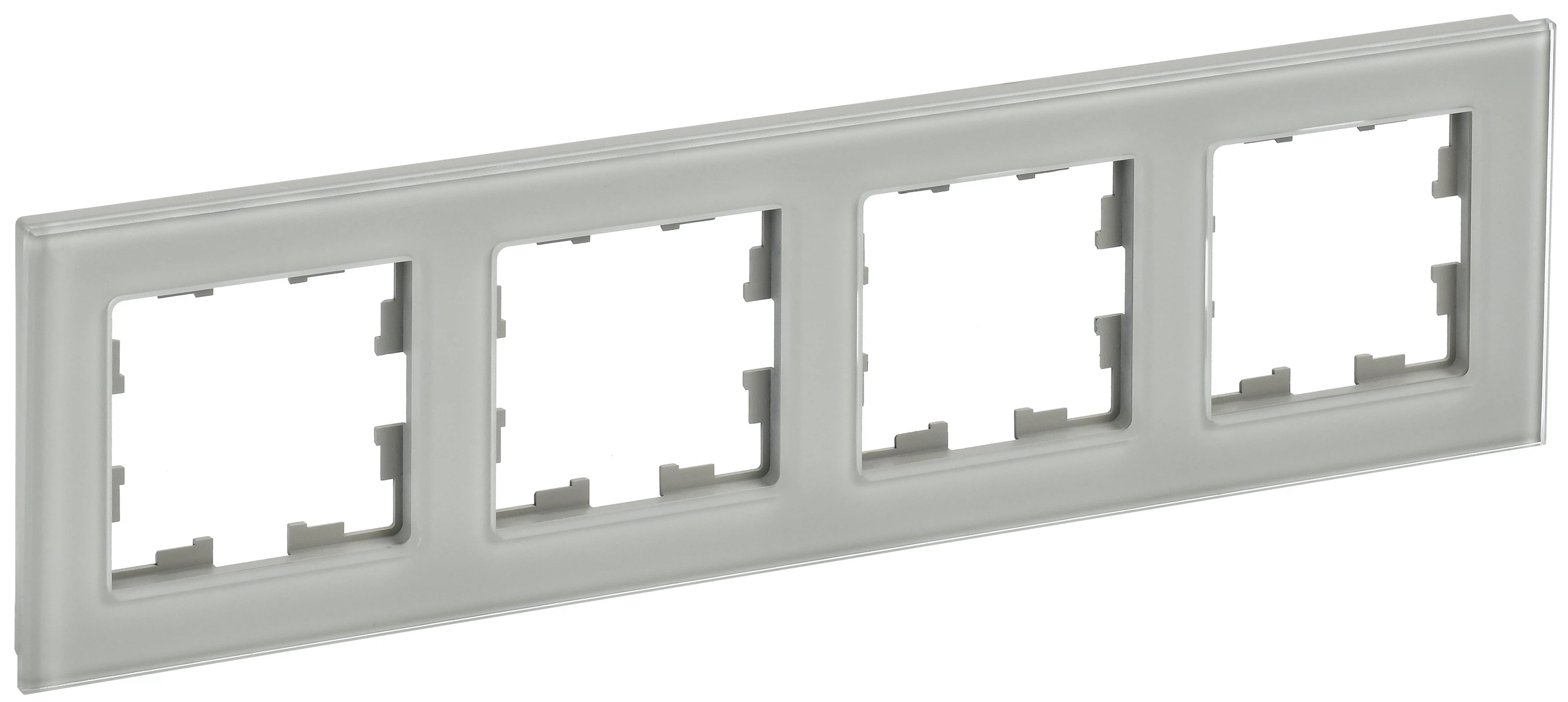 Изображение товара Рамка IEK BRITE DECOR Дымчатый глянец стекло 4-м РУ-4-2-БрД.