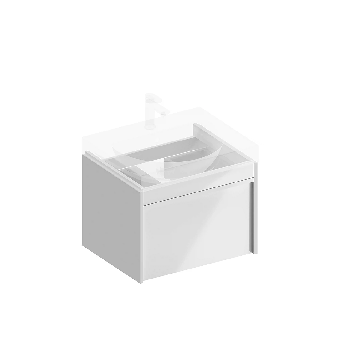 Изображение товара Тумба MODULA подвесная 60 с ящиком 1+1, белая глянцевая 575х420х474 Kerama Marazzi арт. MOD.60.1+1\WHT