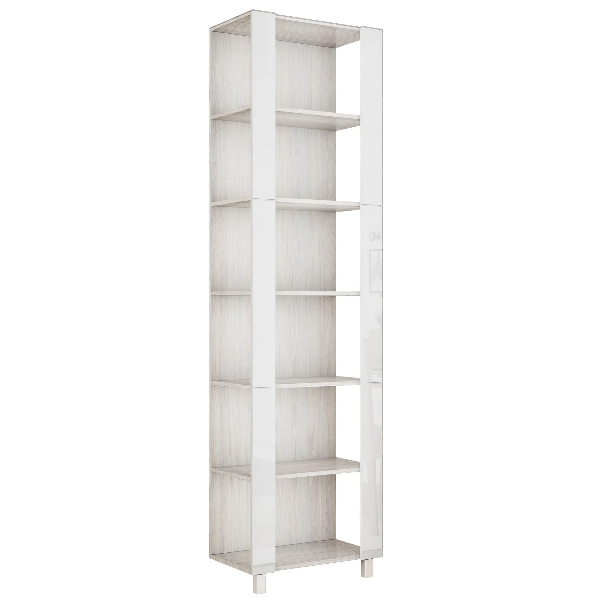 Изображение товара Стеллаж модульный Универсальный Белое стекло 35х51х230, Е1, Ясень Анкор Светлый