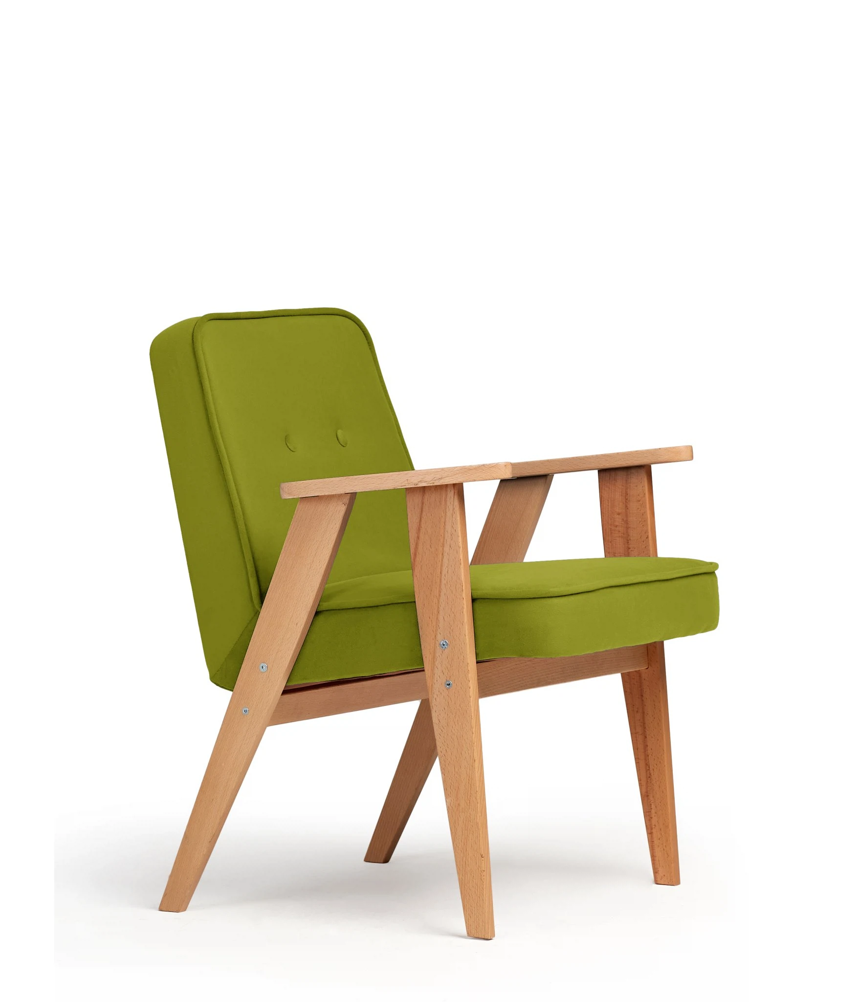 Изображение товара Кресло стул Несс мягкое, с подлокотниками, на деревянных ножках