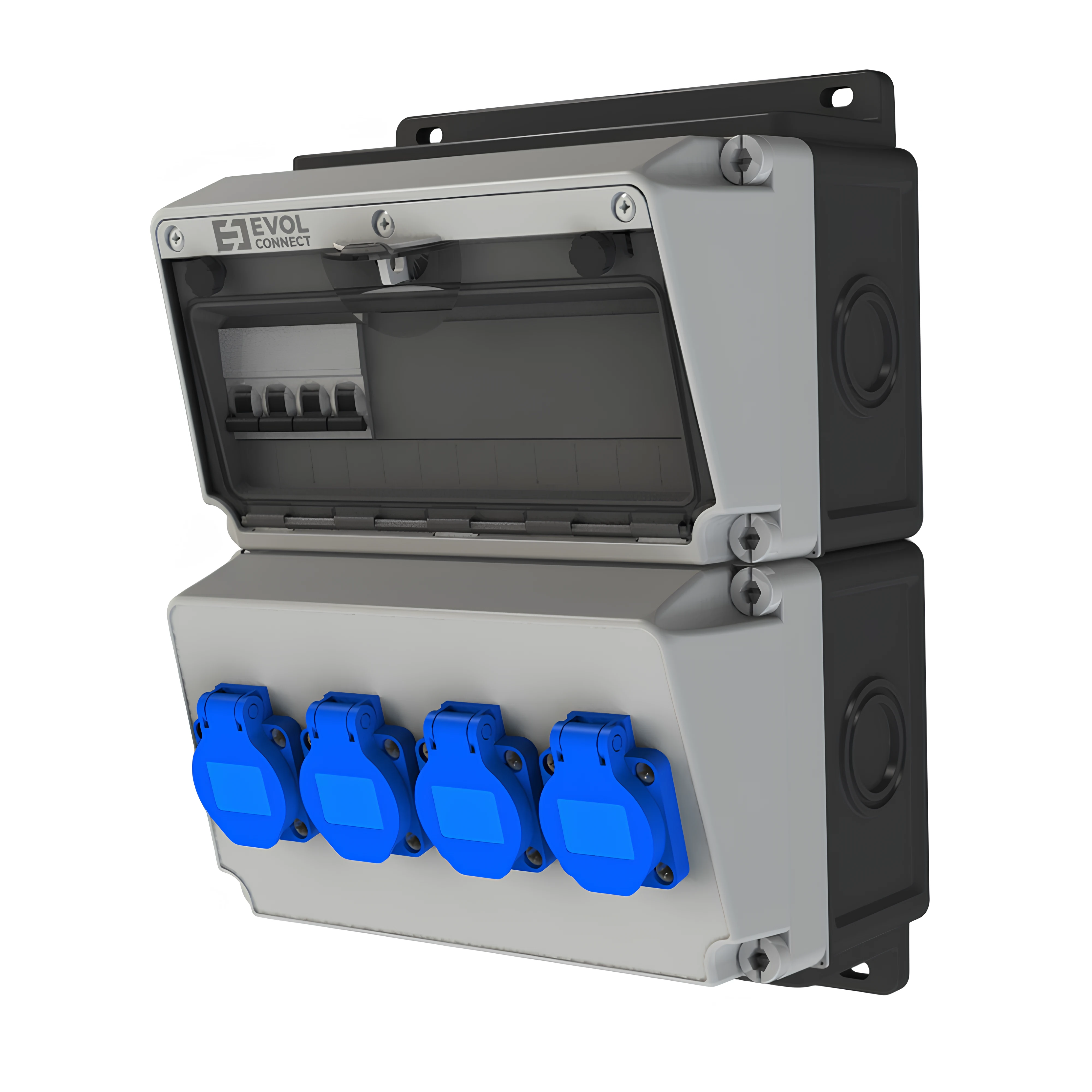 Изображение товара Навесной щит с розетками Schuko 16A 220В IP65 Evol Group