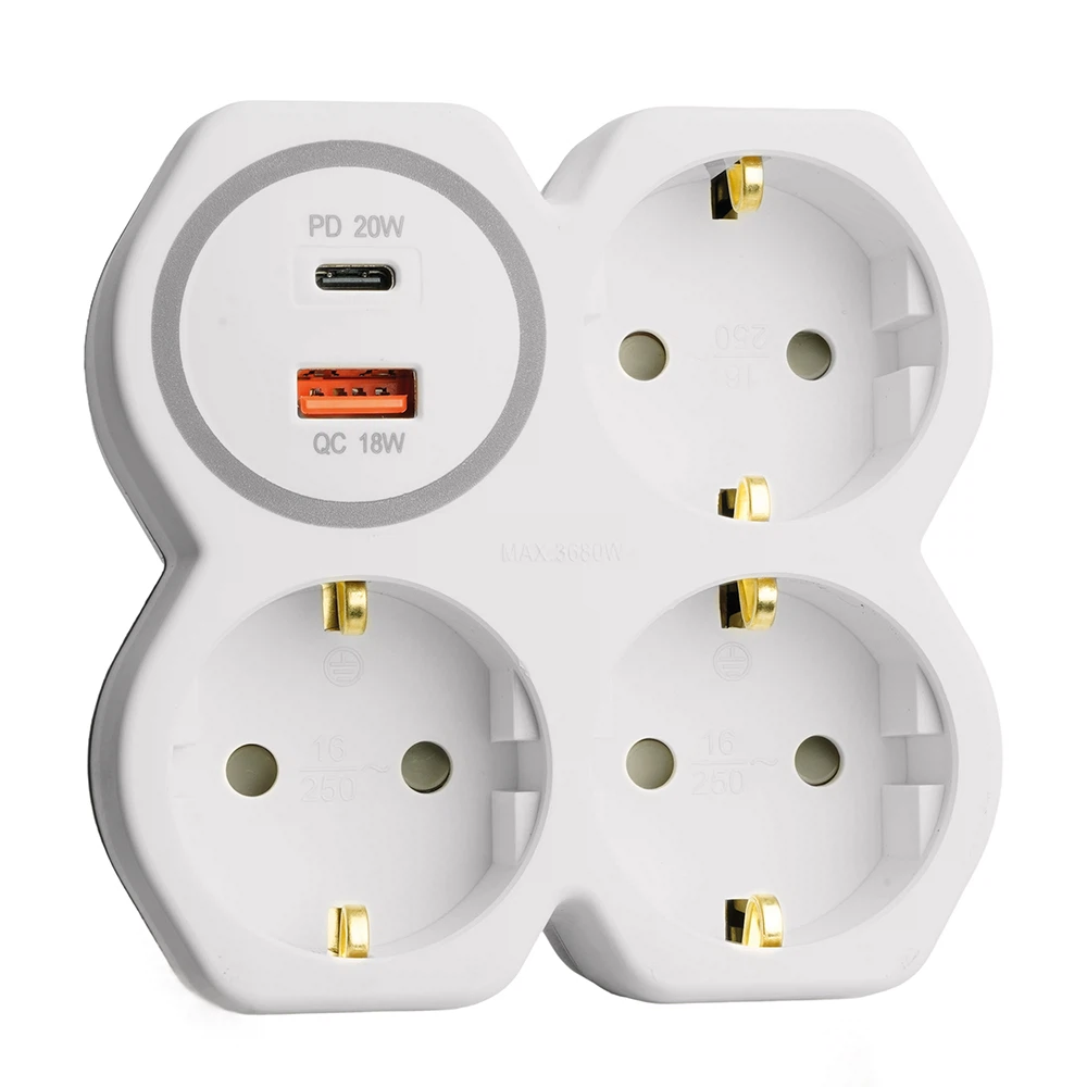 Изображение товара Разветвитель сетевой на 3 выхода с/з, STEKKER, 250В, 16А, USB A+Type C, 2,4А, PD, белый/серый ADP16-17-20 Изображение товара Разветвитель сетевой на 3 выхода с/з, STEKKER, 250В, 16А, USB A+Type C, 2,4А, PD, белый/серый ADP16-17-20