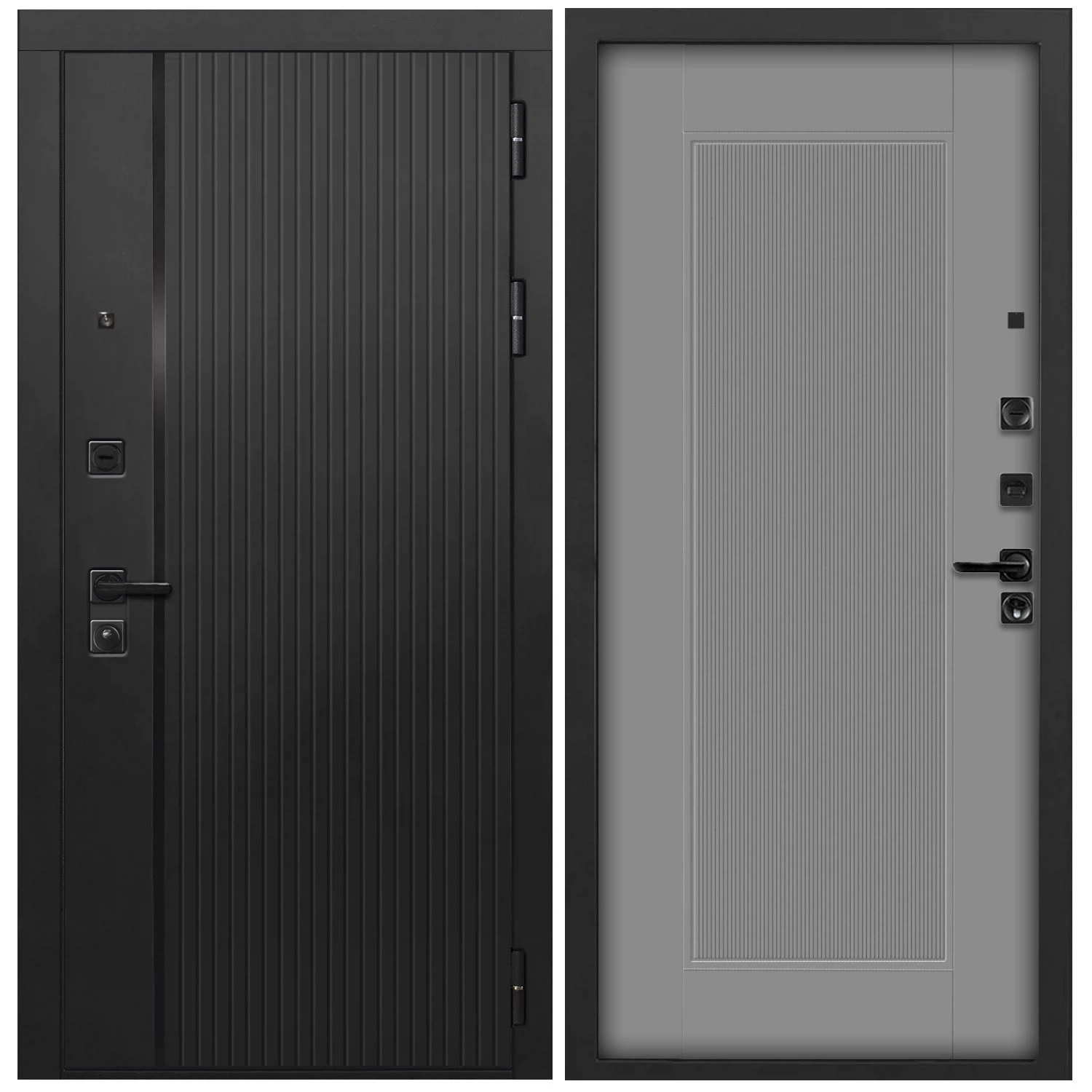 Изображение товара Входная металлическая дверь Дверипро L-45 черный кварц 110 мм