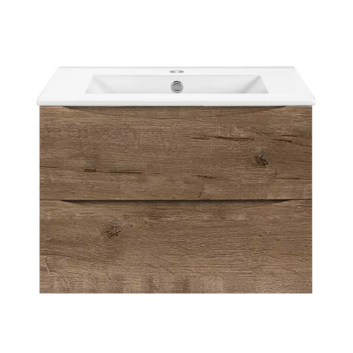 Изображение товара Подвесная тумба под раковину Vincea Mia Slim 600 V.Oak двухвыкатных ящика