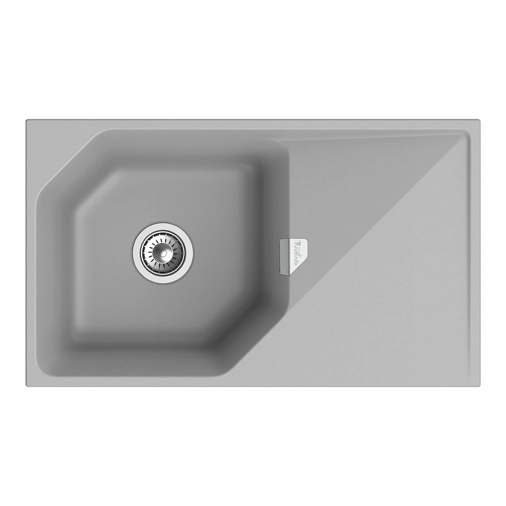 Изображение товара Rivelato LOCUS LS-85 — кварцевая мойка, серый металлик, 850x500 мм