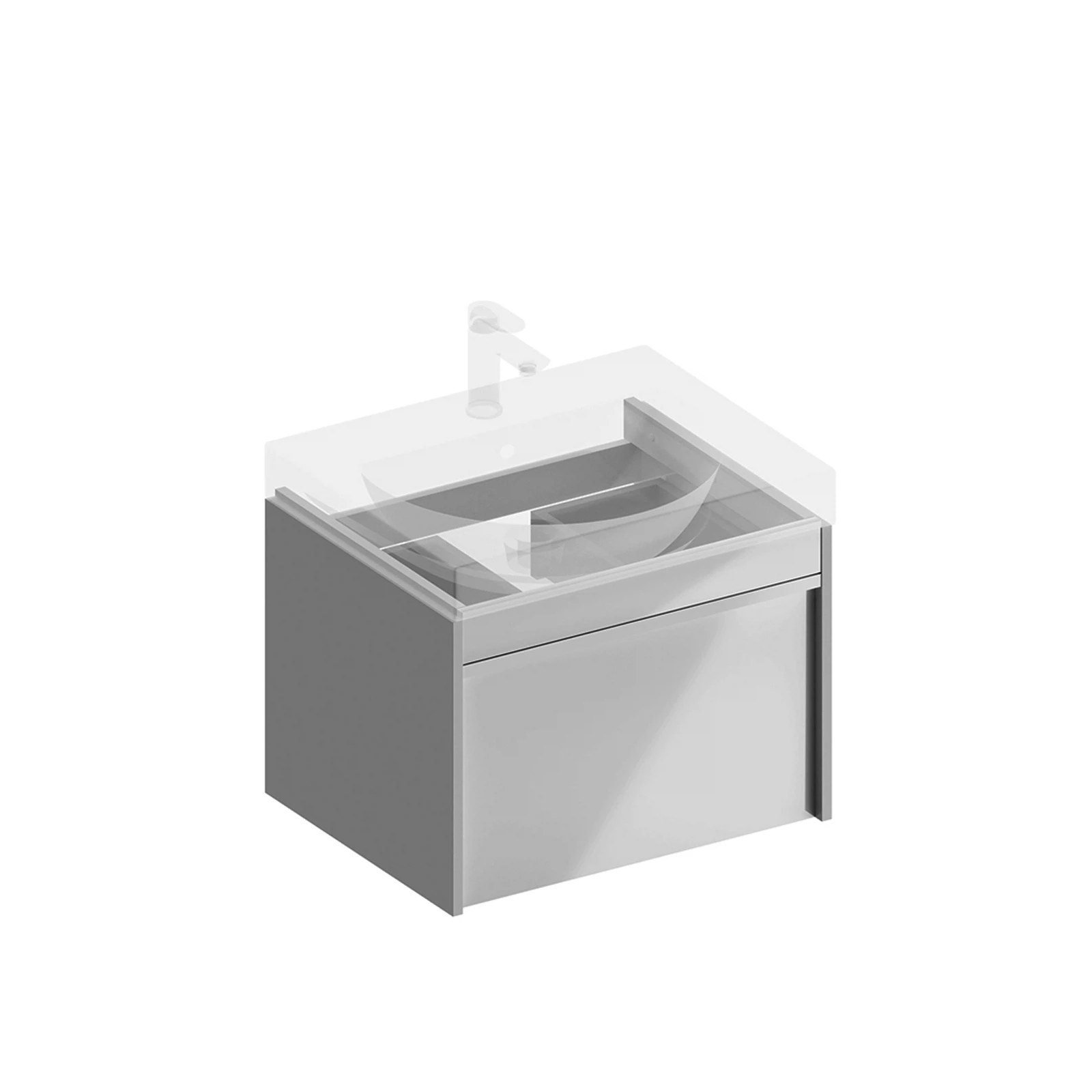 Изображение товара Тумба под раковину Kerama Marazzi MODULA белая, для ванной, 575x473 мм