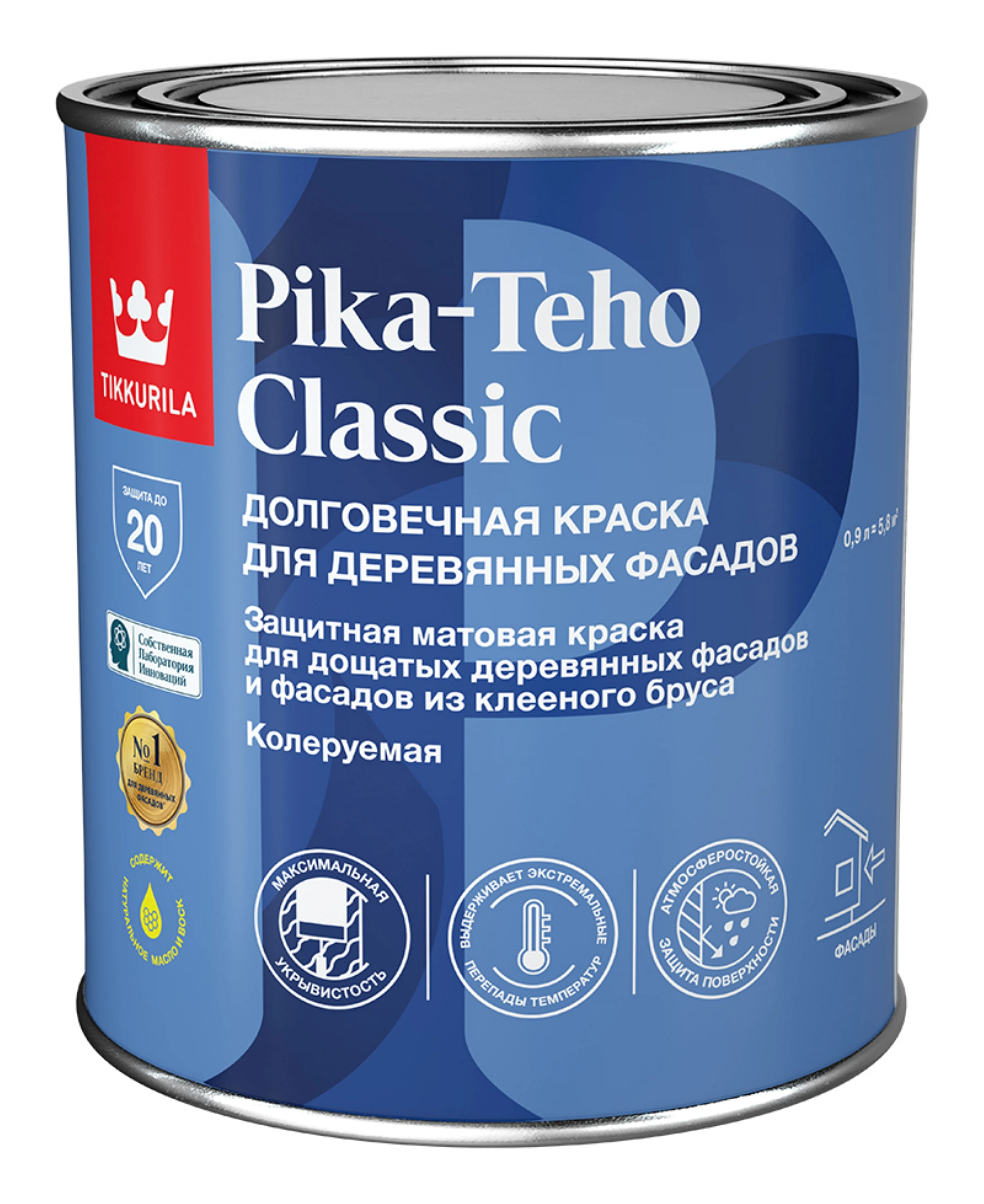 Изображение товара Краска фасадная Tikkurila PIKA TEHO CLASSIC акрилатная для дерева 0,9л Изображение товара Краска фасадная Tikkurila PIKA TEHO CLASSIC акрилатная для дерева 0,9л