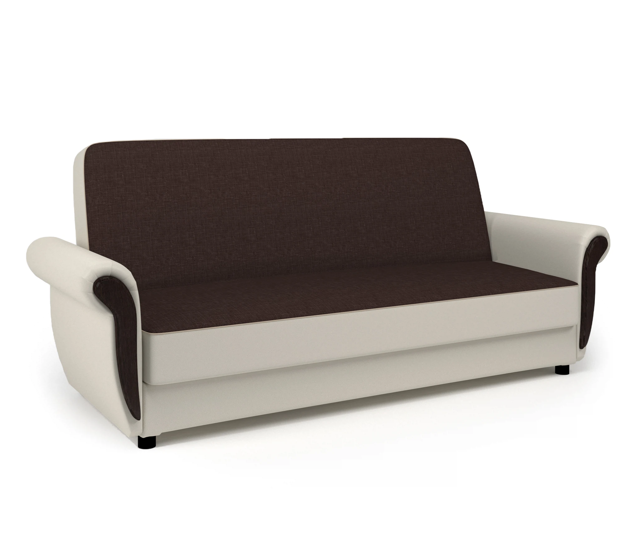 Изображение товара Диван-книжка Классика М 140 рогожка шоколад и экокожа беж