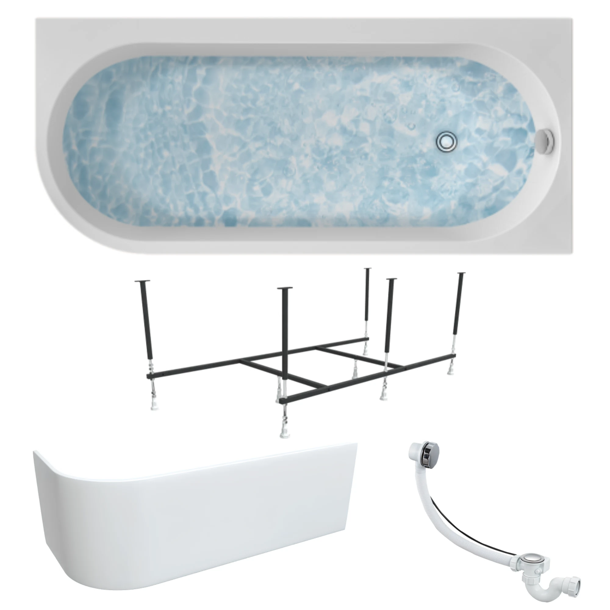 Изображение товара Акриловая ванна 1MARKA ALISA 170х75 правый угол набор 4 в 1