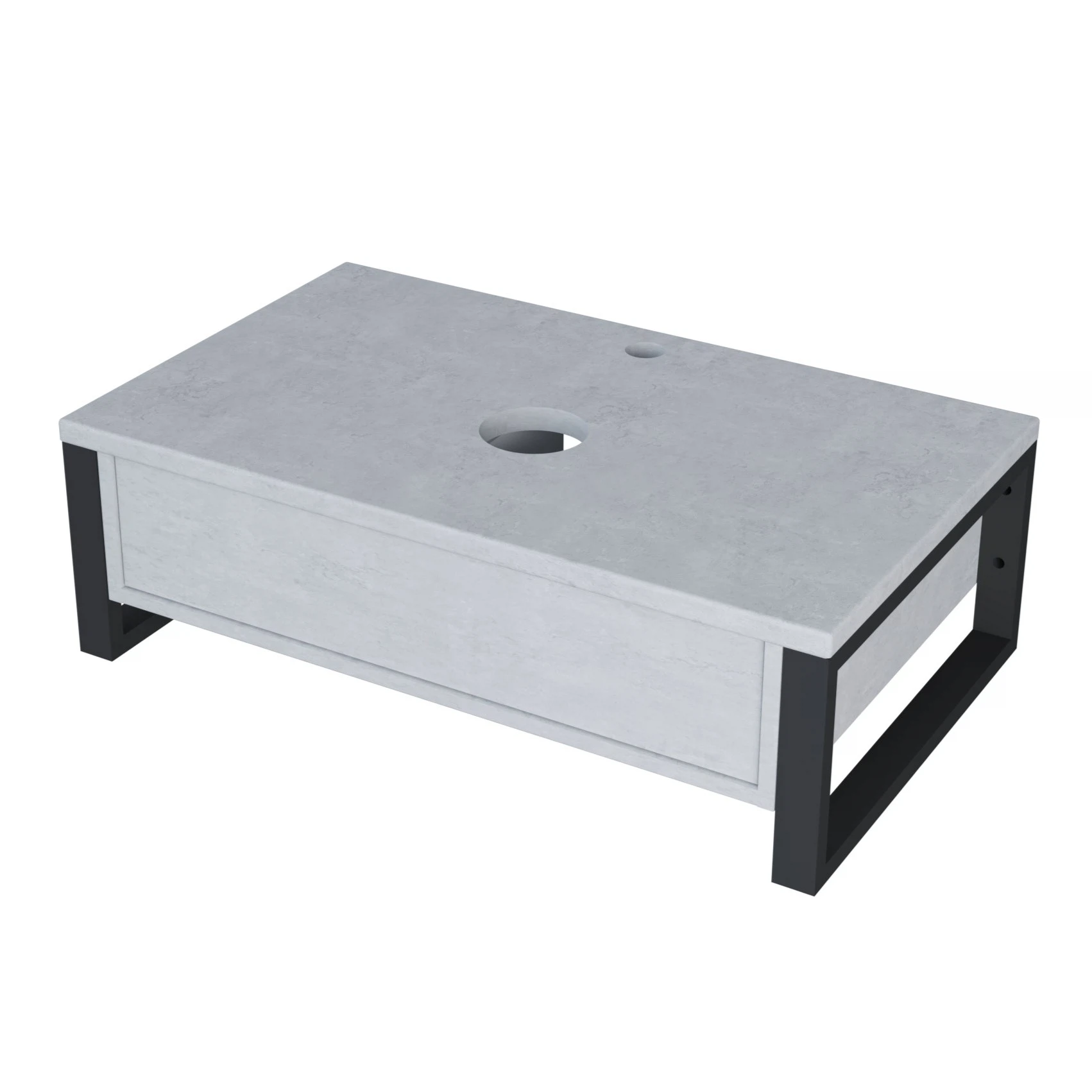 Изображение товара Тумба под раковину 1Marka GRUNGE LOFT 60 см бетон светлый подвесная