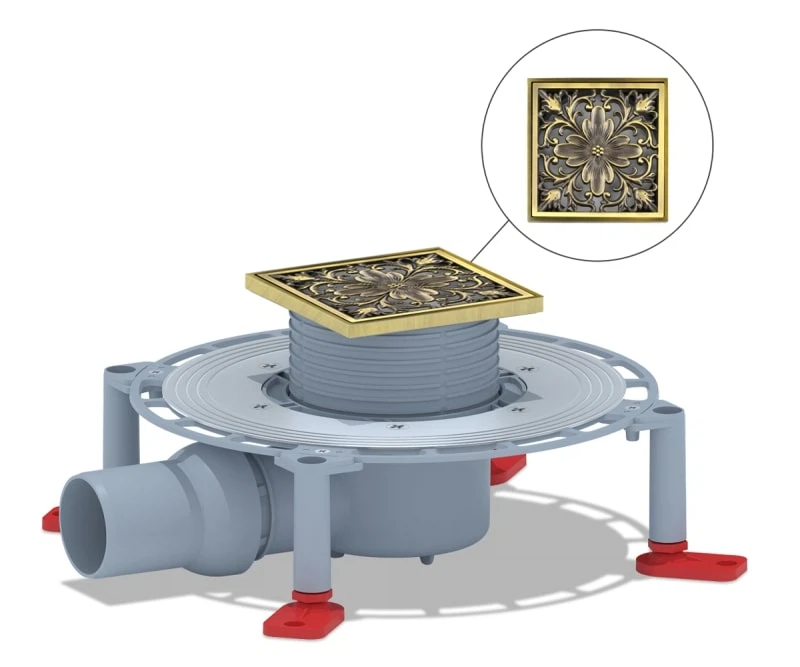 Изображение товара Душевой трап Bronze de Luxe 21975-5602 Бронза Квадратный боковой выпуск