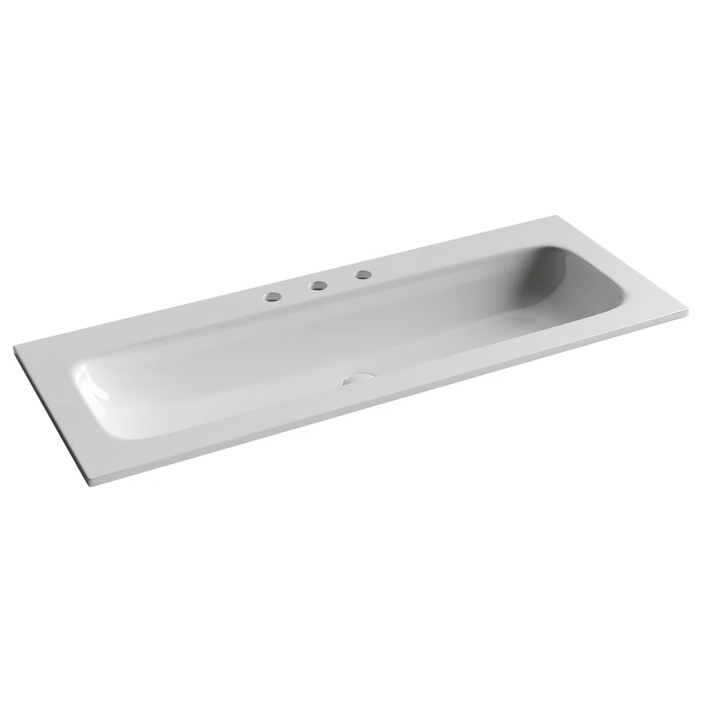 Изображение товара Раковина накладная мебельная CERAMICANOVA Grace прямоугольная 1210x457x137 с тремя отверстиями под смеситель цвет белый CN7024