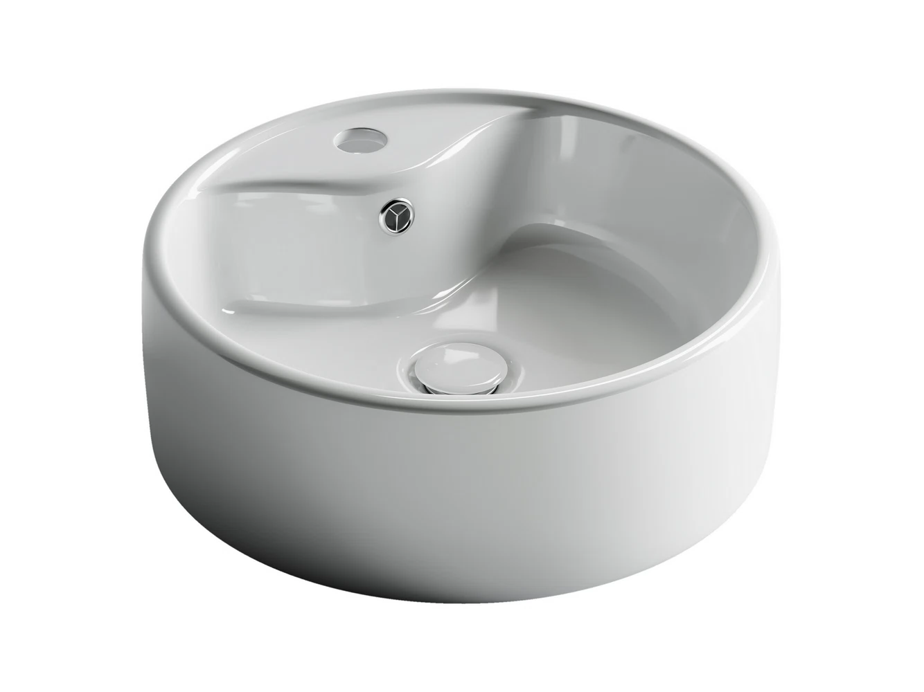 Изображение товара Умывальник круглая накладная Element 400x400 мм санфарфор белый Италия