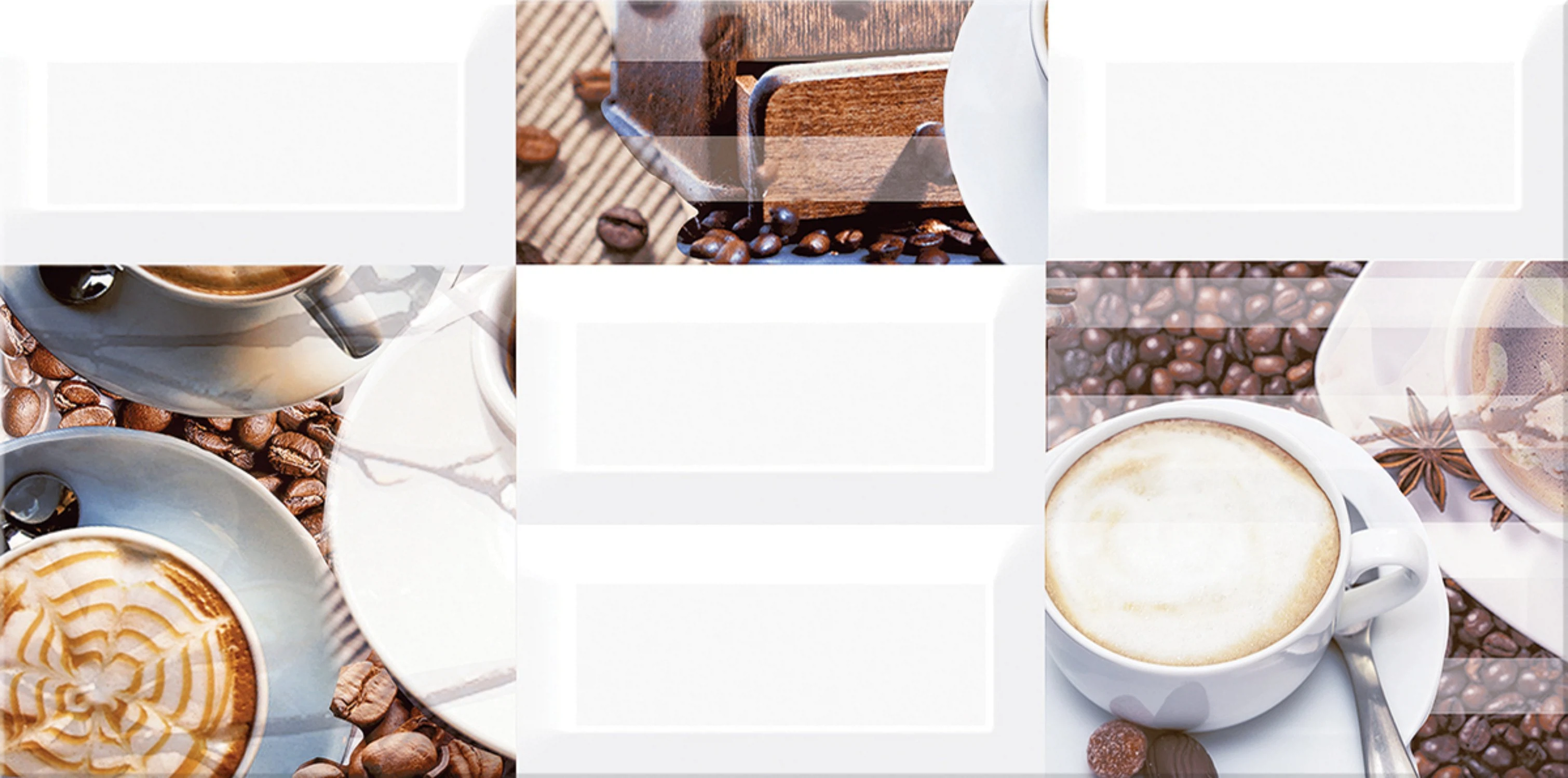 Изображение товара Декор ВОГ Латте 20,1х40,5 см для стен керамический белый глянцевый