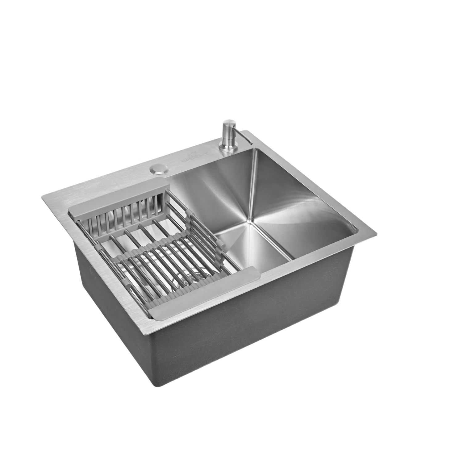 Изображение товара Кухонная мойка из нержавеющей стали WISENT WS35040B 50х40 с сифоном и дозатором