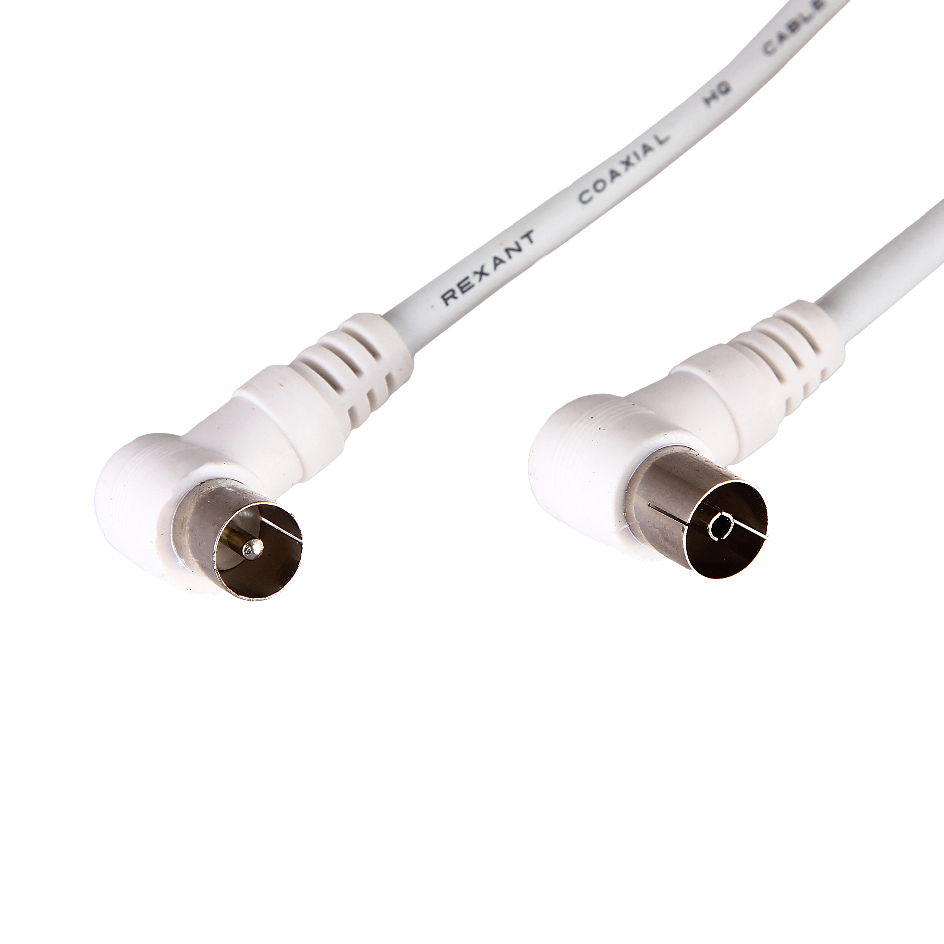 Изображение товара Шнур ТВ гнездо - ТВ штекер, угловой, 1,5м, белый REXANT