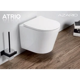 Унитаз подвесной Azario Atrio 490x365x360 безободковый, с сиденьем микролифт, белый (AZ-2330)