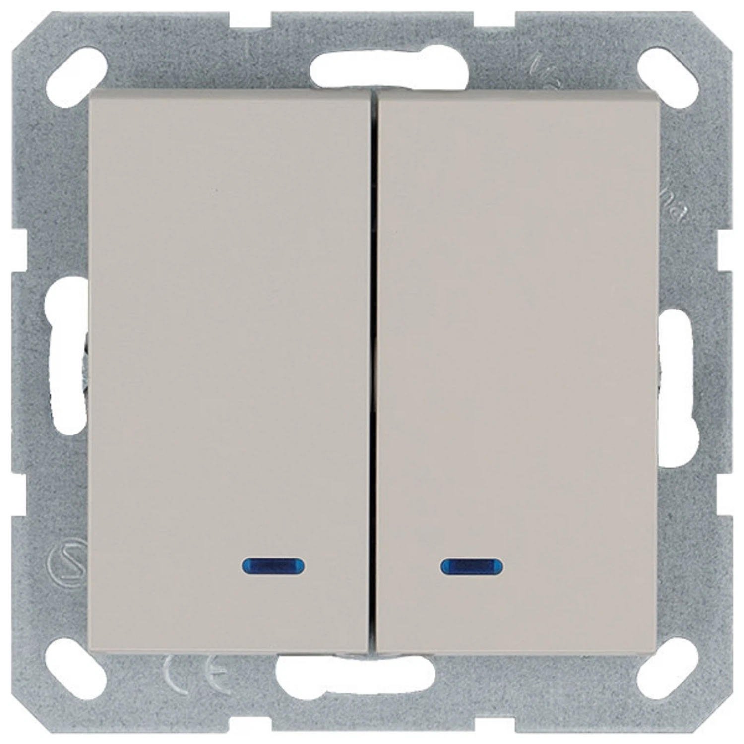 Изображение товара Выключатель 2-кл с подсветкой Jasmart G Тауп 10A 250V~