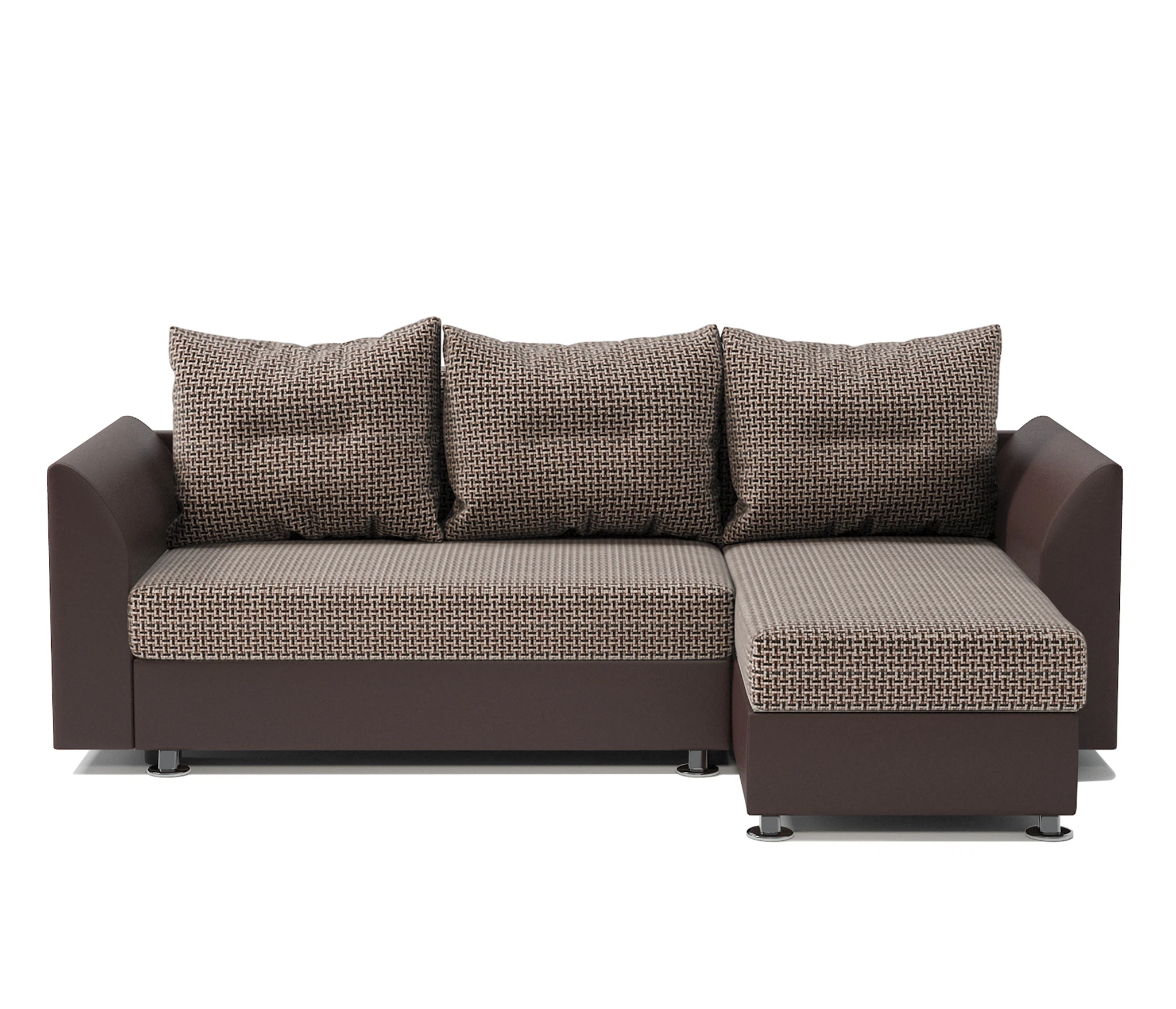 Изображение товара Угловой диван Ария Скала правый Гамма коричневый с экокожей 190x140 см