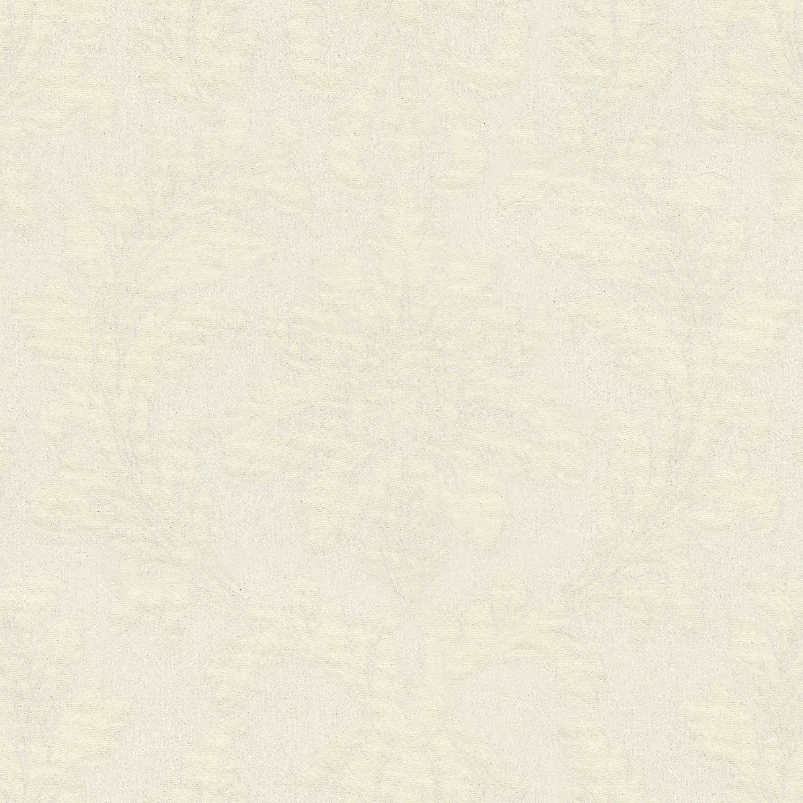 Изображение товара Обои флизелиновые Pearl Monte Solaro белые 10м с рисованием дамаск