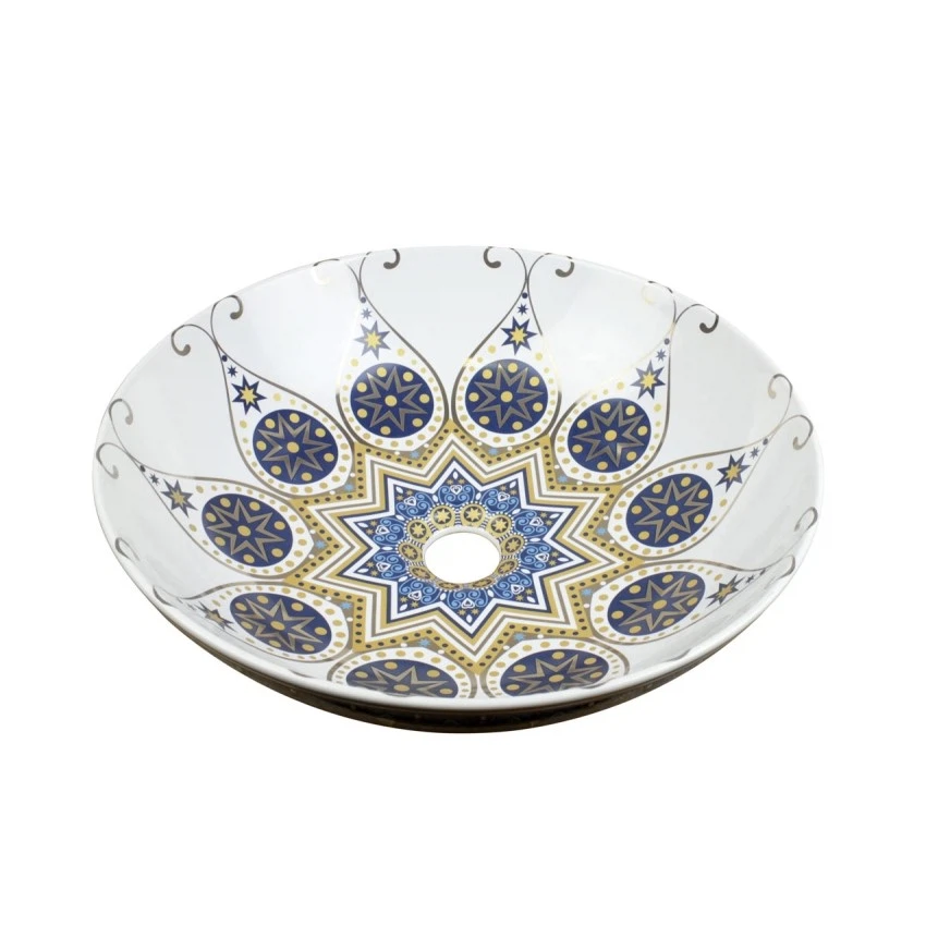 Изображение товара Раковина чаша Bronze de Luxe Lotos 5008, белый/синий