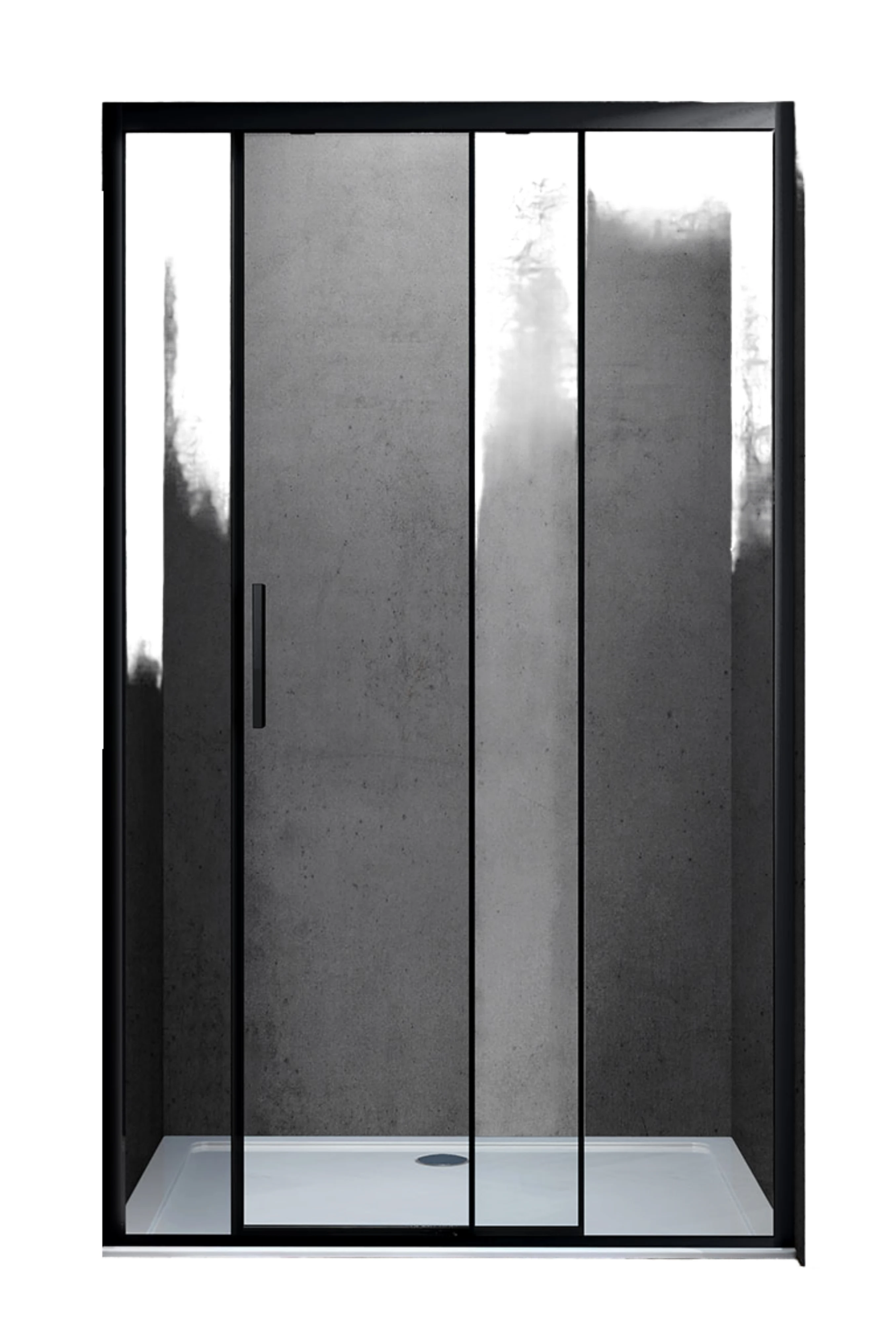 Изображение товара Душевая дверь Vincea Soft VDS-3SO140CLB, 1400, черный, стекло прозрачное
