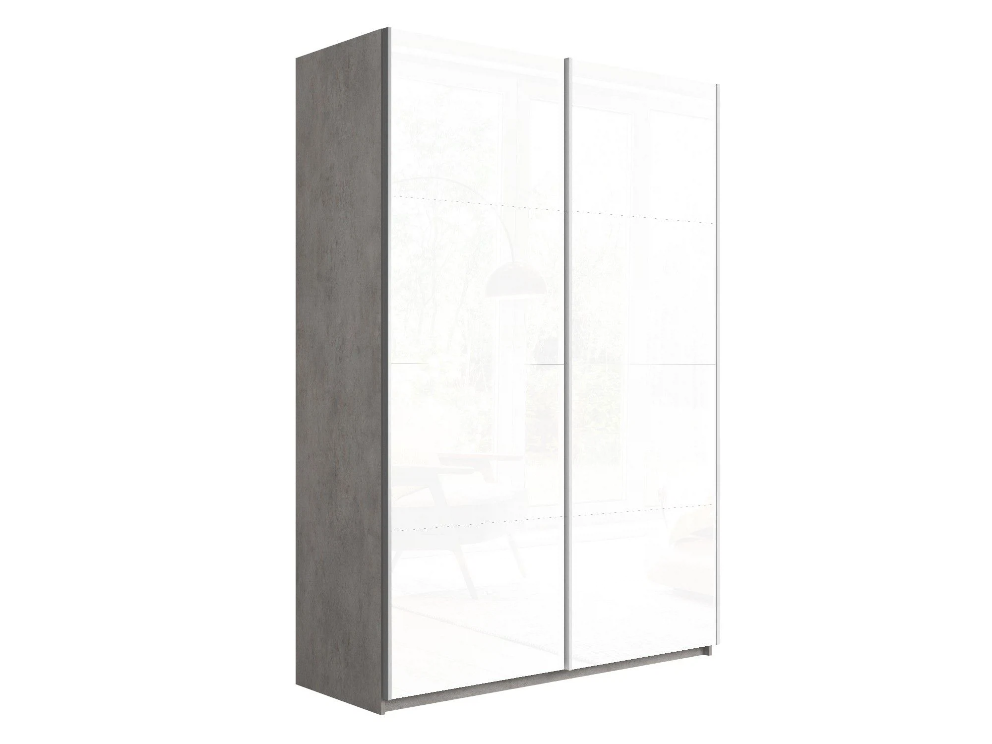 Изображение товара Шкаф-купе Прайм 2-х дверный Стекла белые 140х57х230