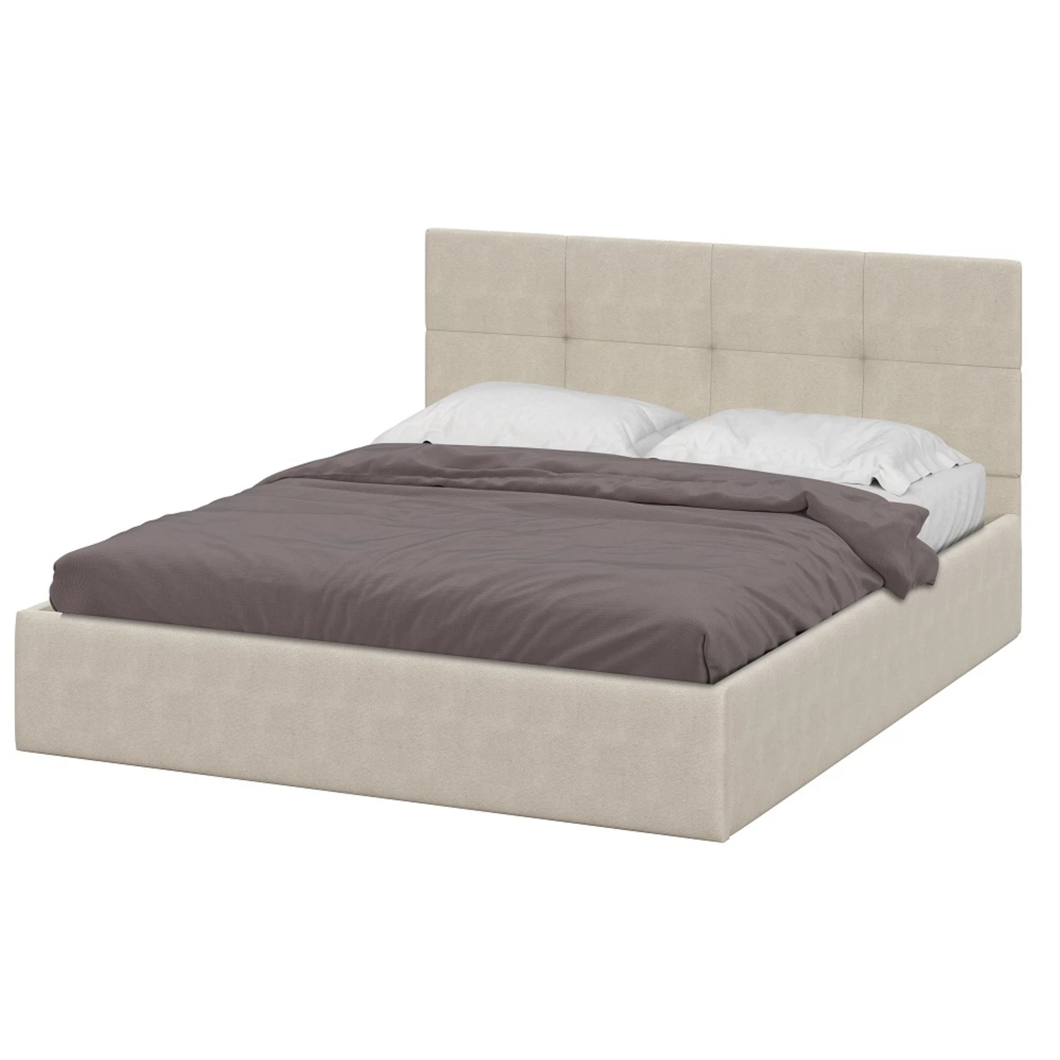 Изображение товара Кровать двойная №4 в бежевом цвете Арника мебель 160х200 см