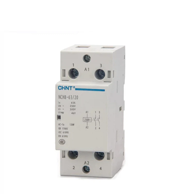 Изображение товара CHINT Контактор модульный NCH8-63/20 63A 2НО AC220/230В 50Гц (R) 256093 Chint