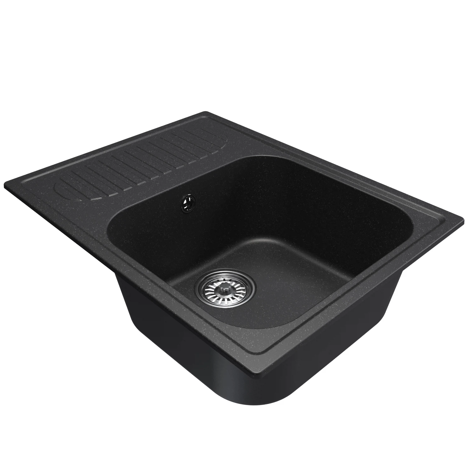 Изображение товара Мойка кухонная из искусственного мрамора ML-GM18 с крылом, ультра-черная, 640 мм