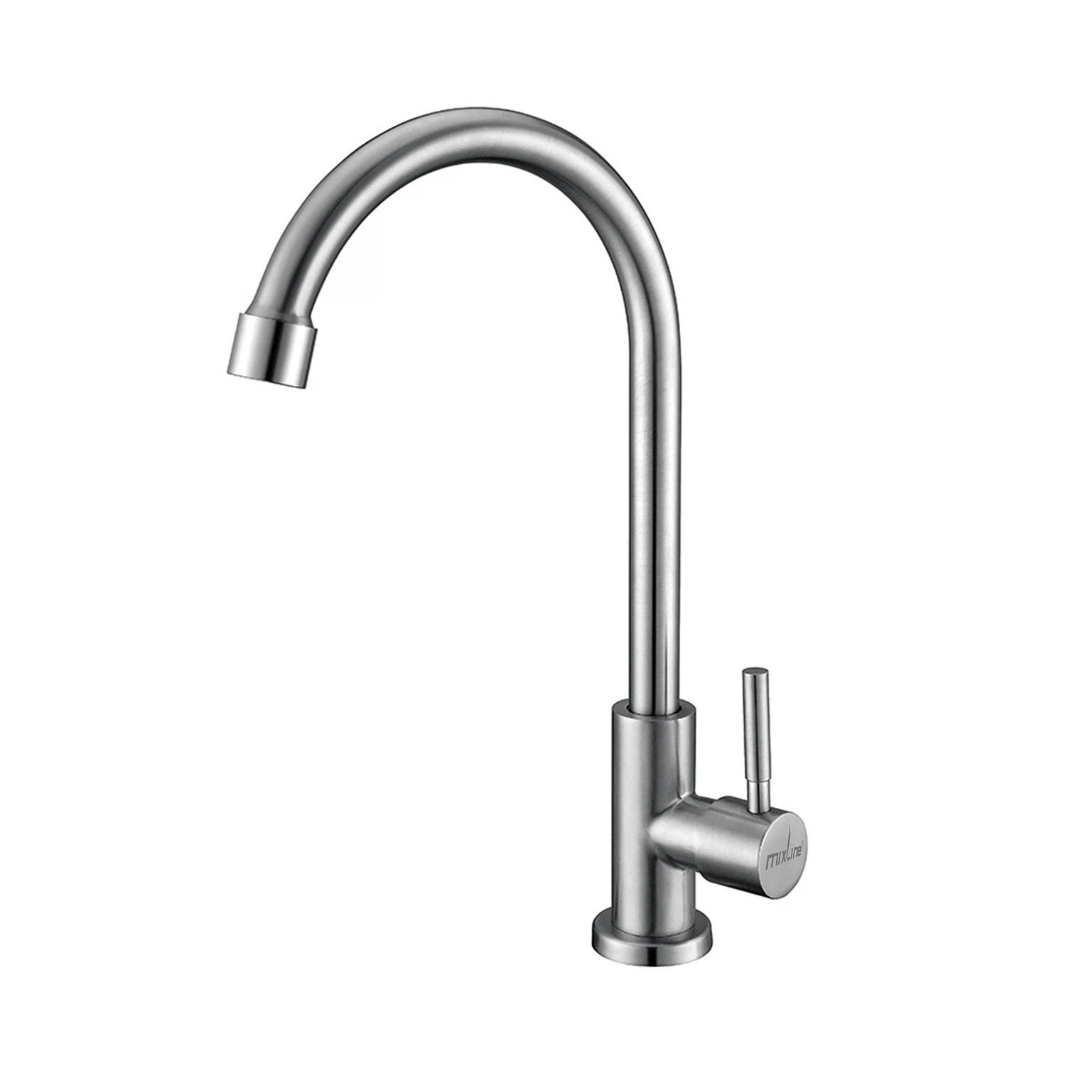 Изображение товара Рычажный кухонный смеситель Mixline MLSS-0322 с длинным изливом сатин