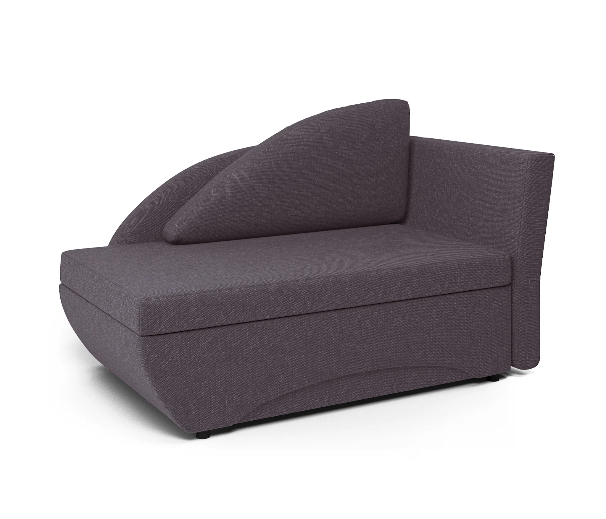 Изображение товара Кушетка Трио правый рогожка серый с бельевым ящиком и механизмом еврокнижка