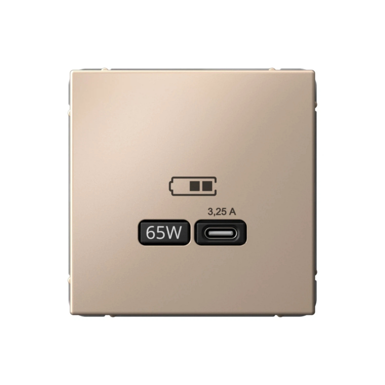 Изображение товара USB Розетка Systeme Electric ArtGallery Песочный тип-С 65Вт высокоскор.заряд. QC, PD, механизм