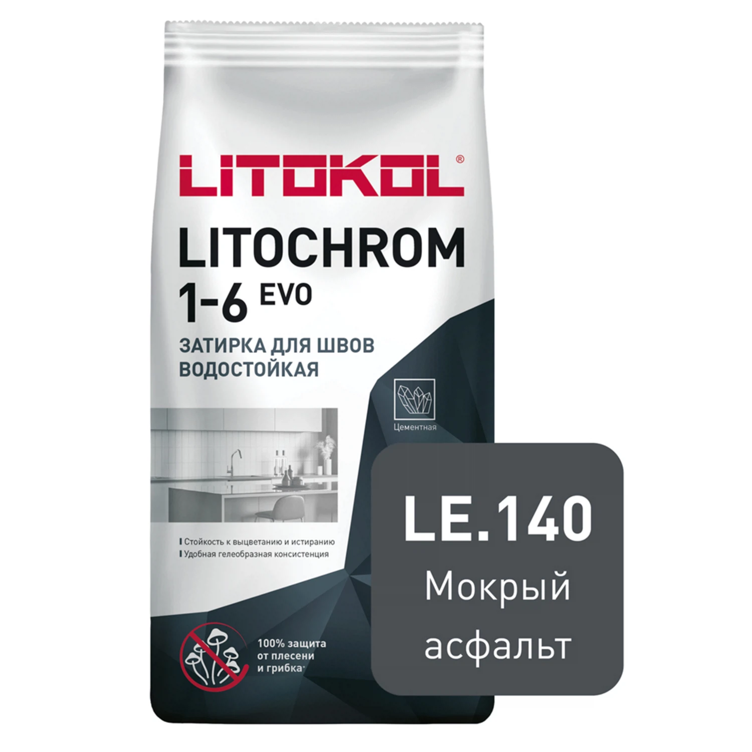 Изображение товара Цветная цементная затирка LITOKOL LITOCHROM 1-6 EVO LE 140 для межплиточных швов 5 кг