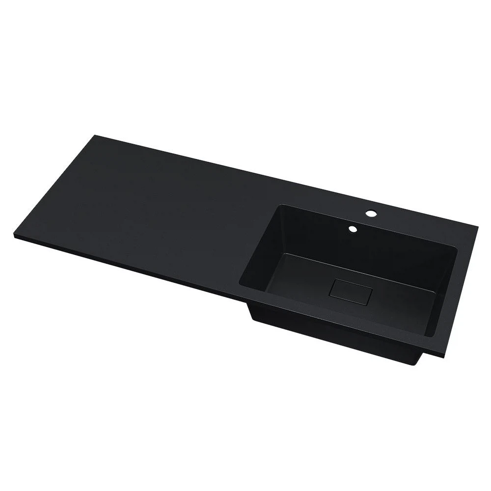 Изображение товара Подвесная раковина Uperwood Cosmos черная из кварца, 120 см, с переливом