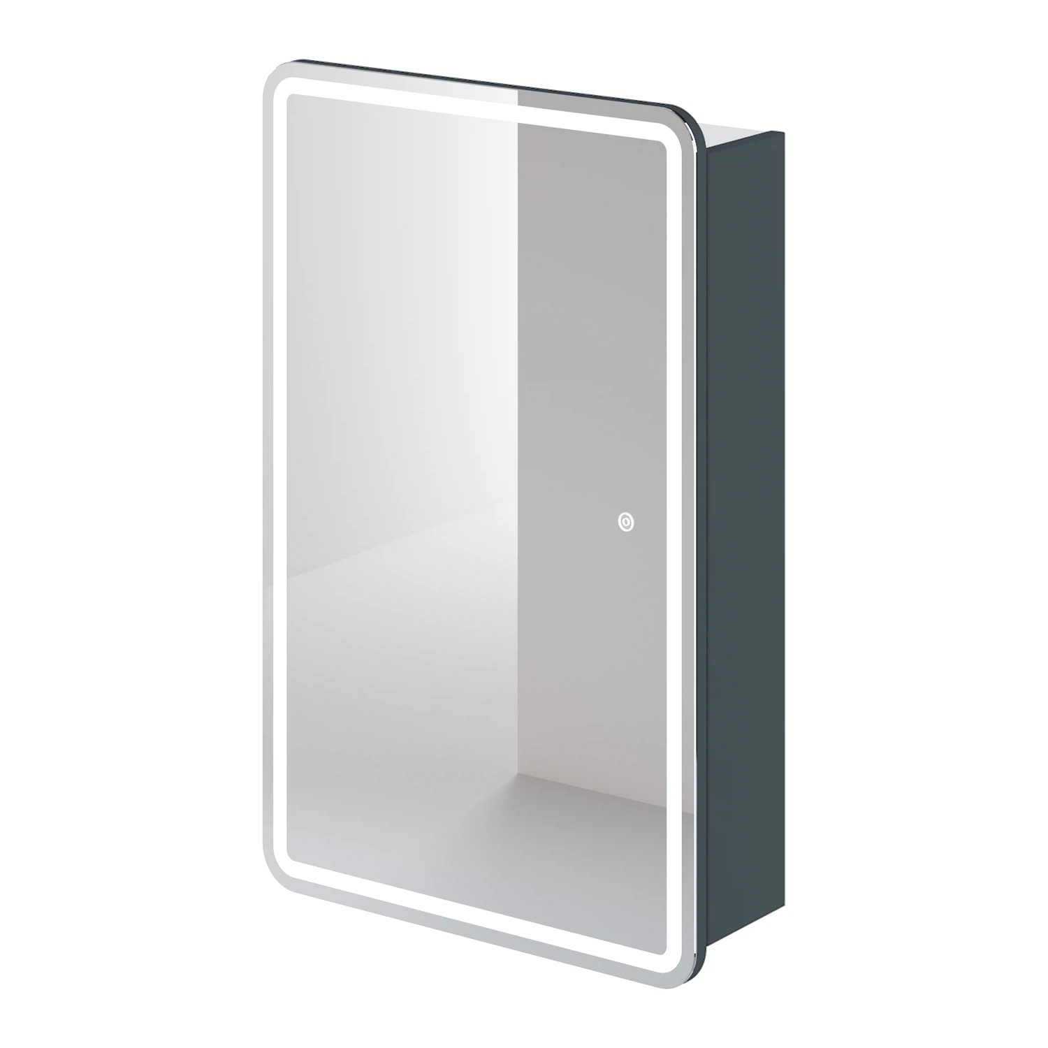 Изображение товара Зеркальный шкаф с подсветкой Итана Glori 50 антрацит для ванной комнаты