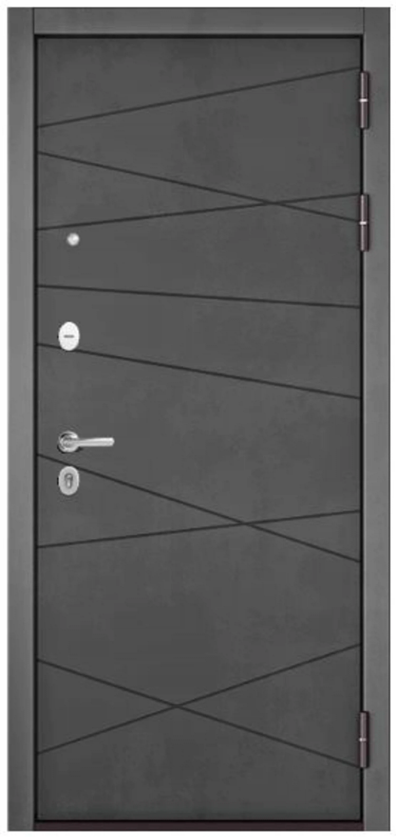 Изображение товара Дверь входная Массив 90, 9S-130 Бетон темный, 9S-130 Белый софт, 2050*860*90 мм правая + Kale