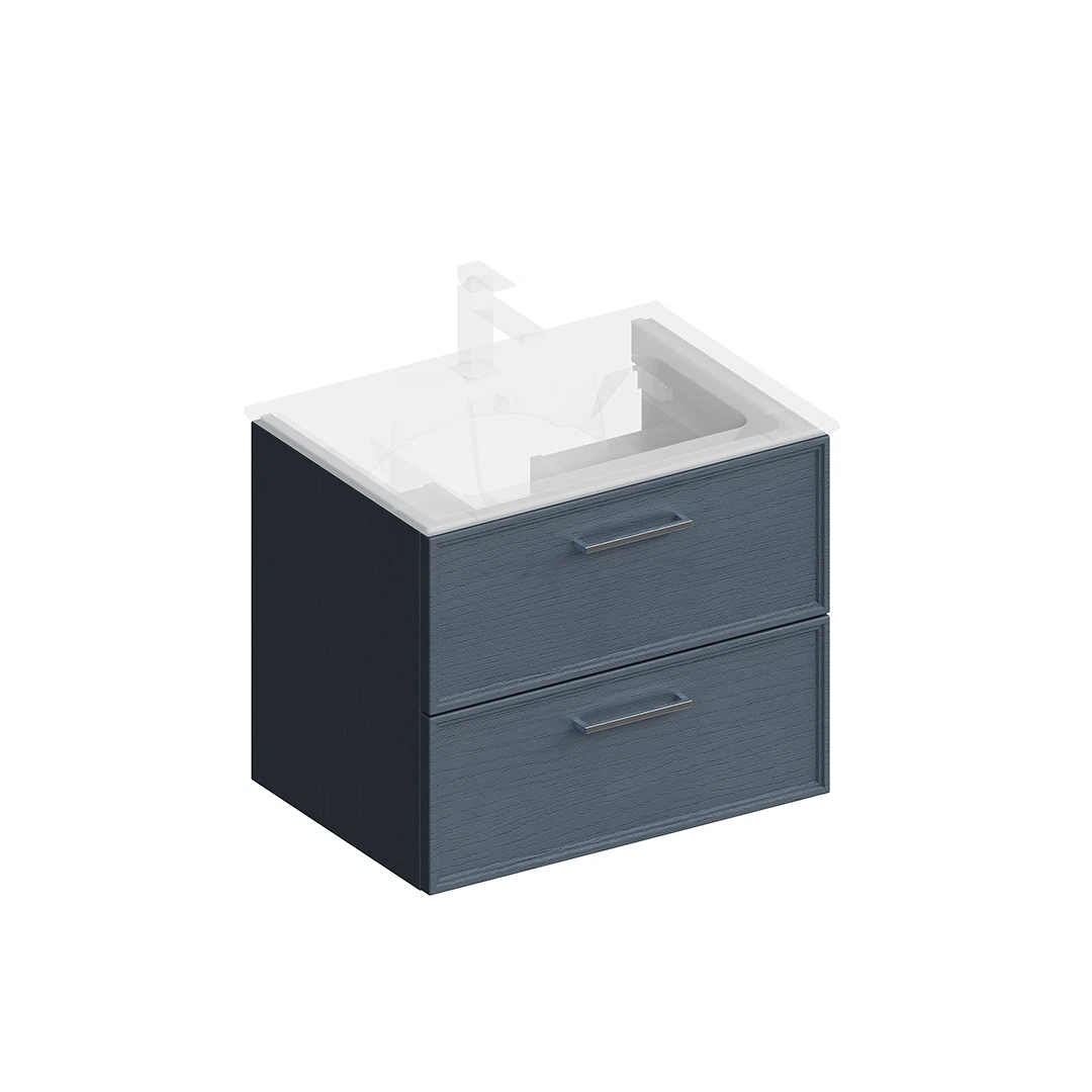 Изображение товара Тумба Piano Classic/Пиано Классик подвесная 65 см, 2 ящика, ясень синий матовый