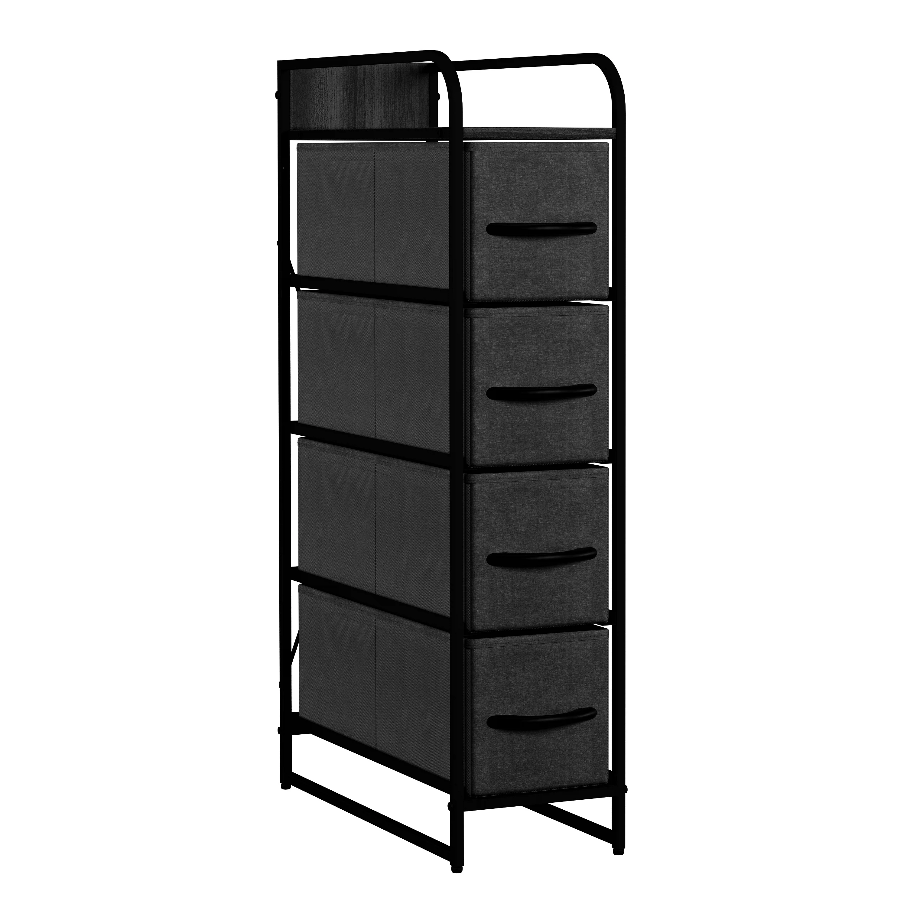 Изображение товара Комод Leset Ноа-4 узкий темно-серый компактный для ванной комнаты