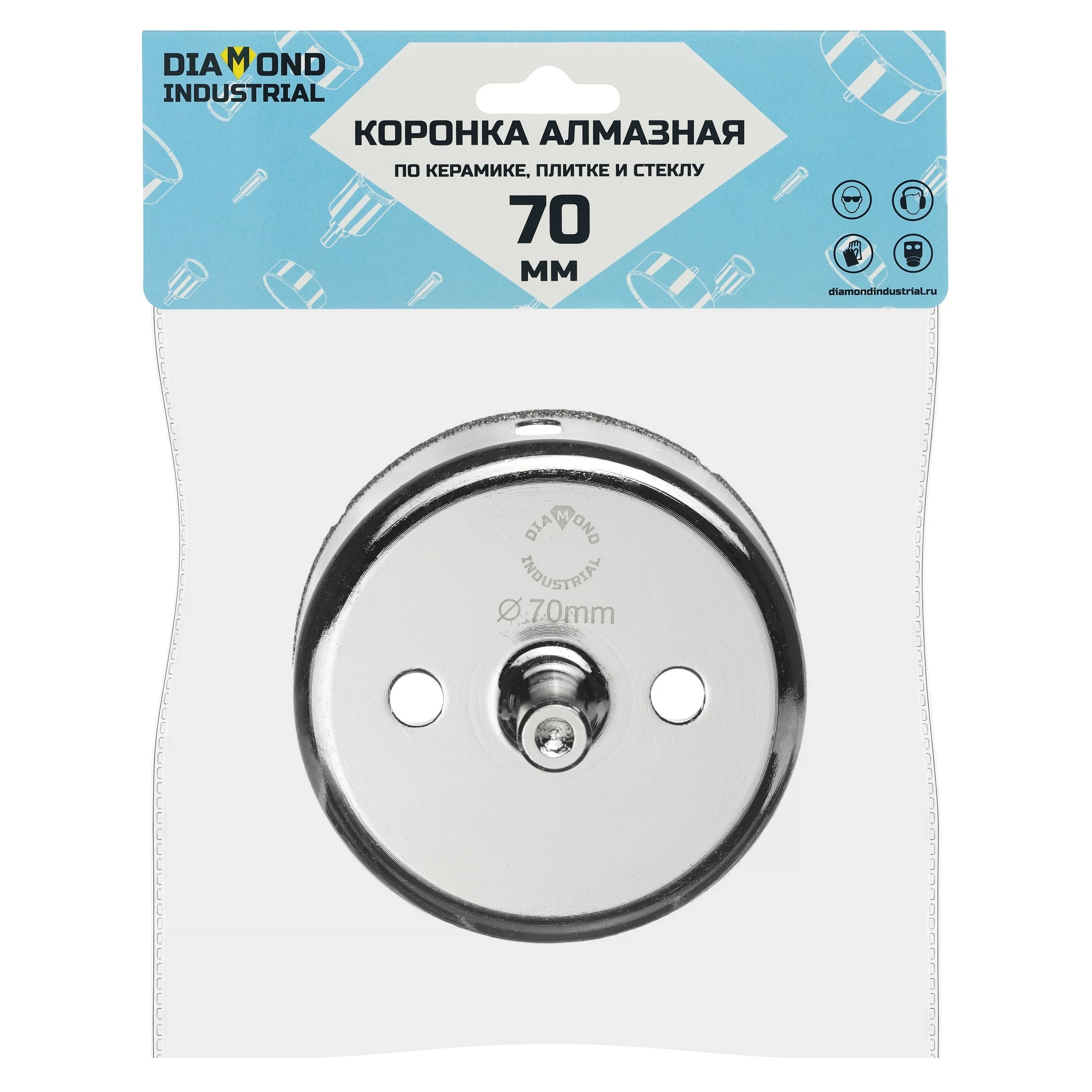 Изображение товара Коронка алмазная по керамограниту 70 мм без центра Diamond Industrial