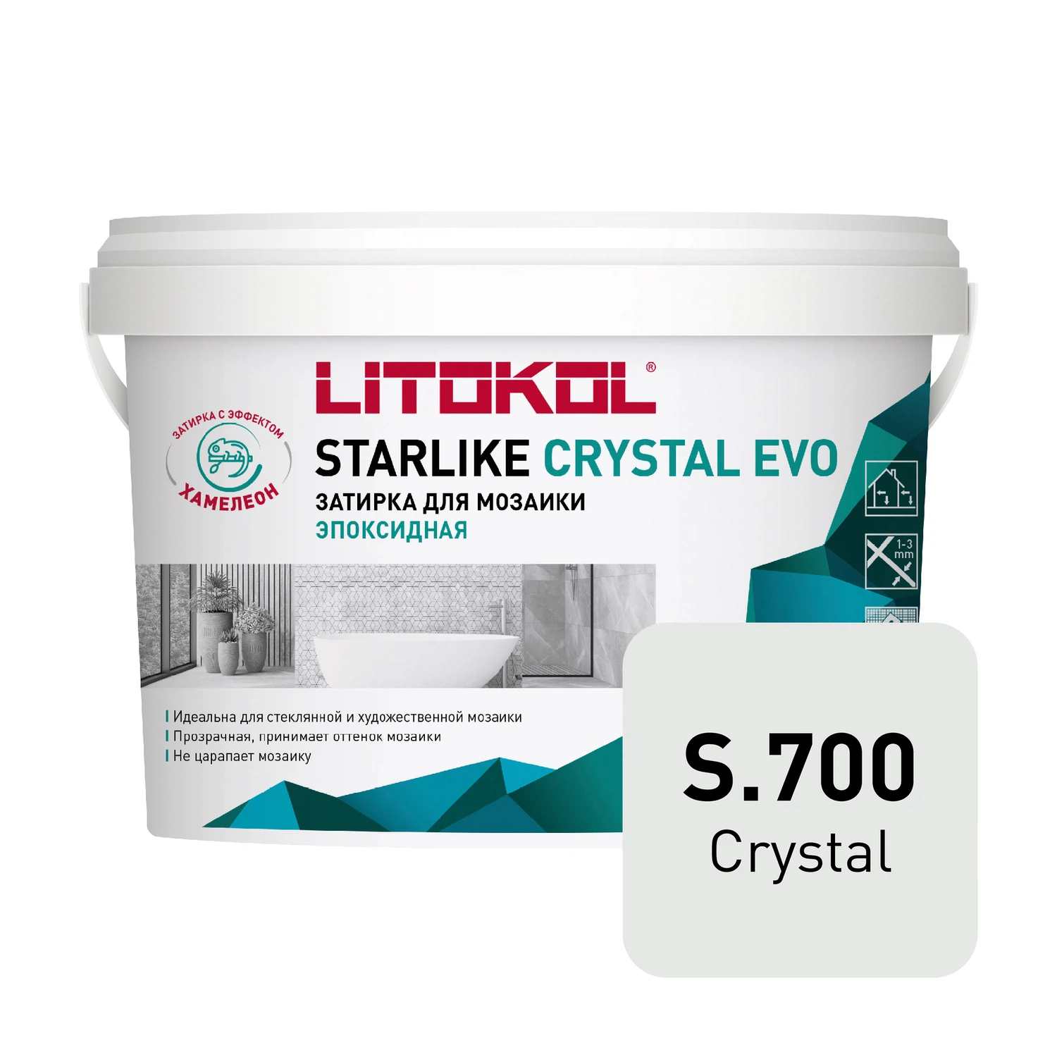 Изображение товара Эпоксидная затирка LITOKOL Starlike Crystal EVO 2.5 кг прозрачная