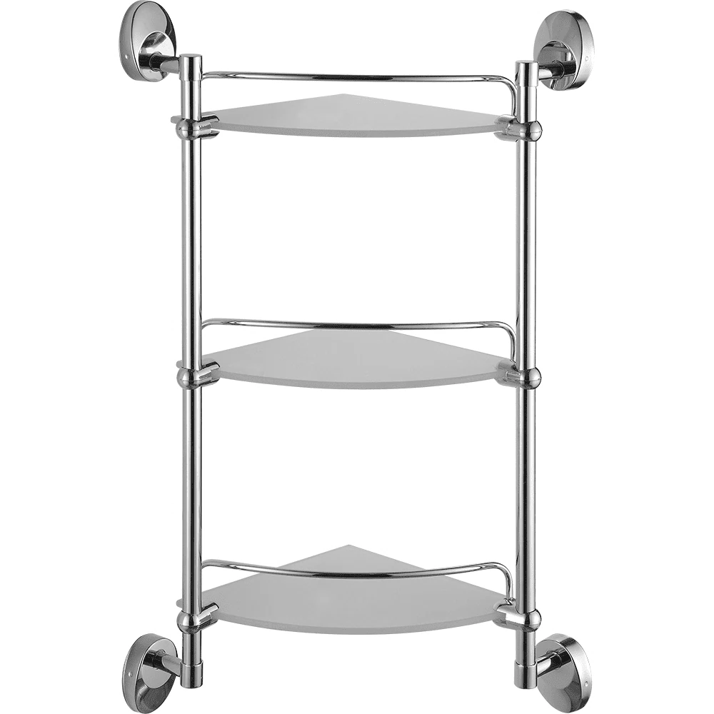 Изображение товара Полка стеклянная угловая FASHUN A1607-3, хром