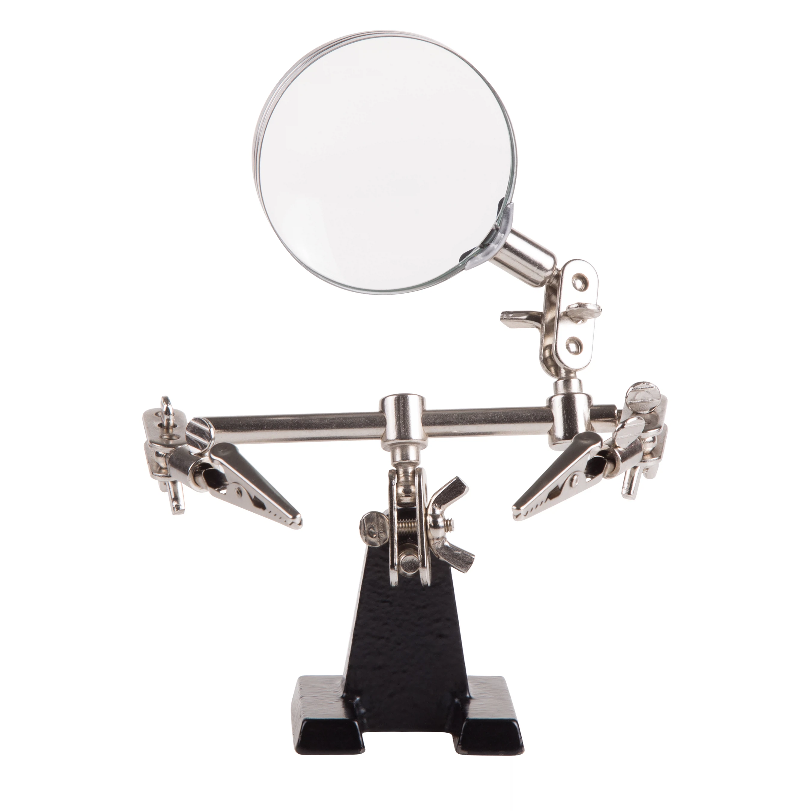 Изображение товара Держатель Третья рука с двумя зажимами и лупой 60мм
